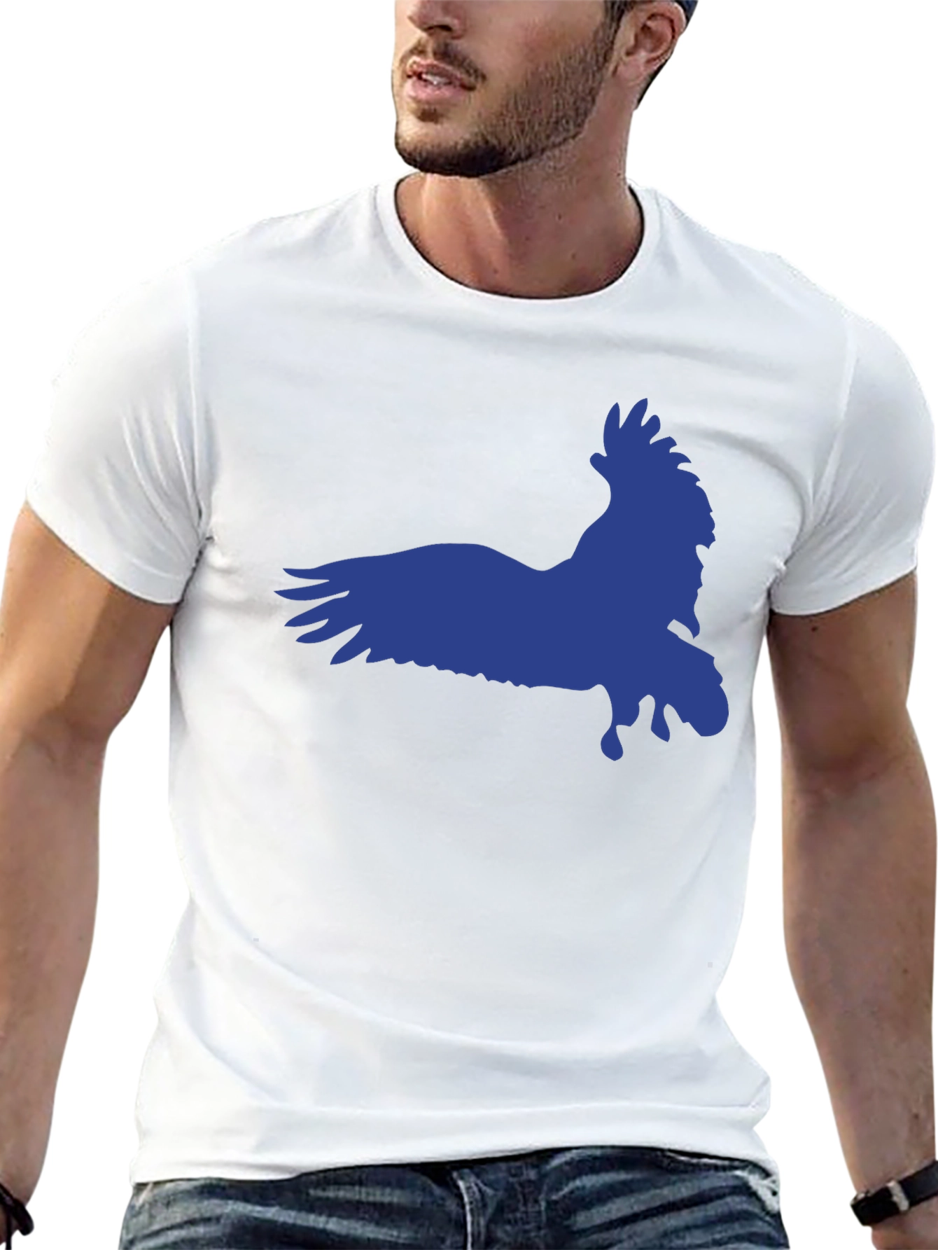 Raven Graphic Tee - Black Cotton Blend Shirt