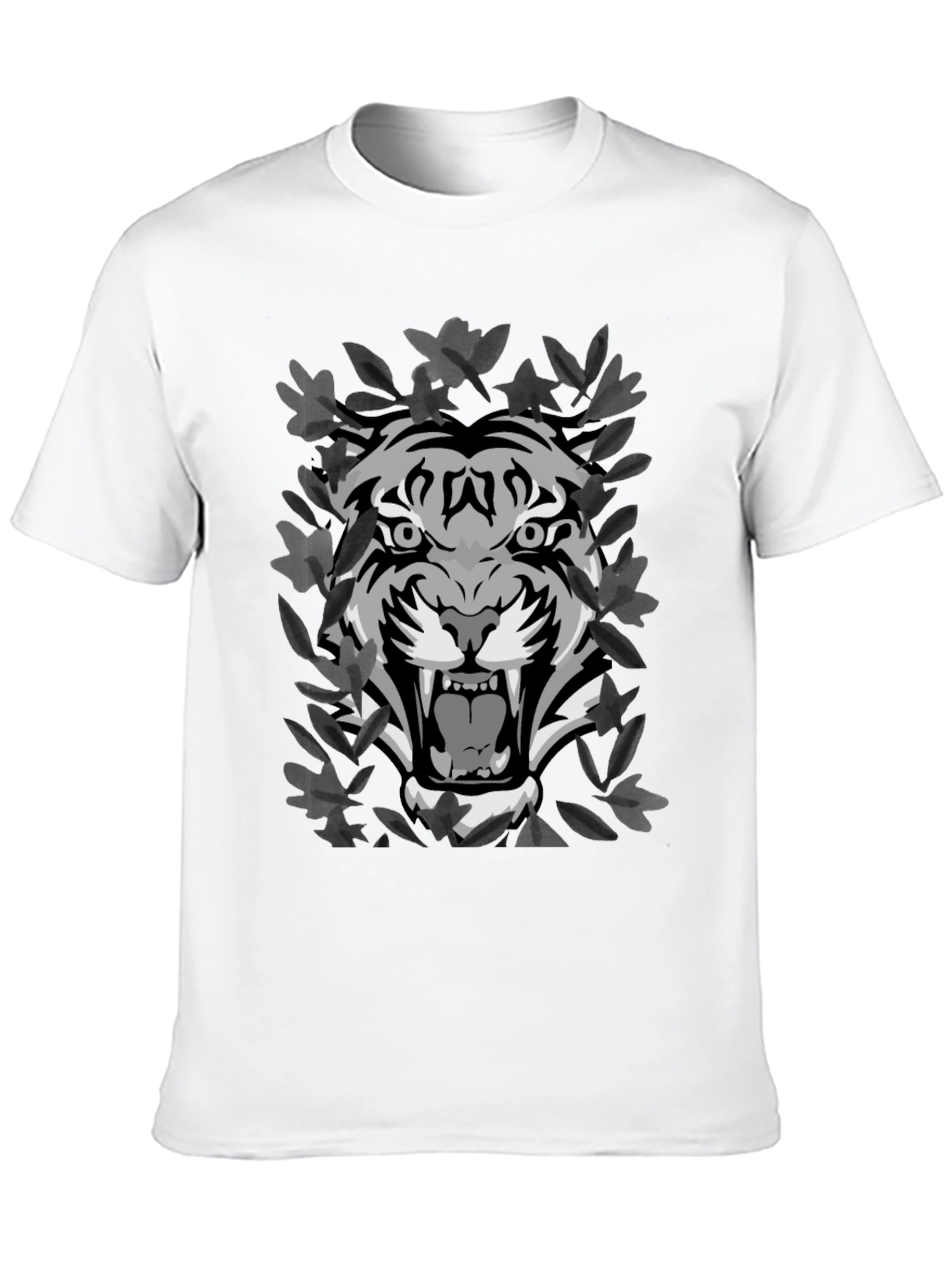 Tiger Graphic Print Mens Black T-Shirt