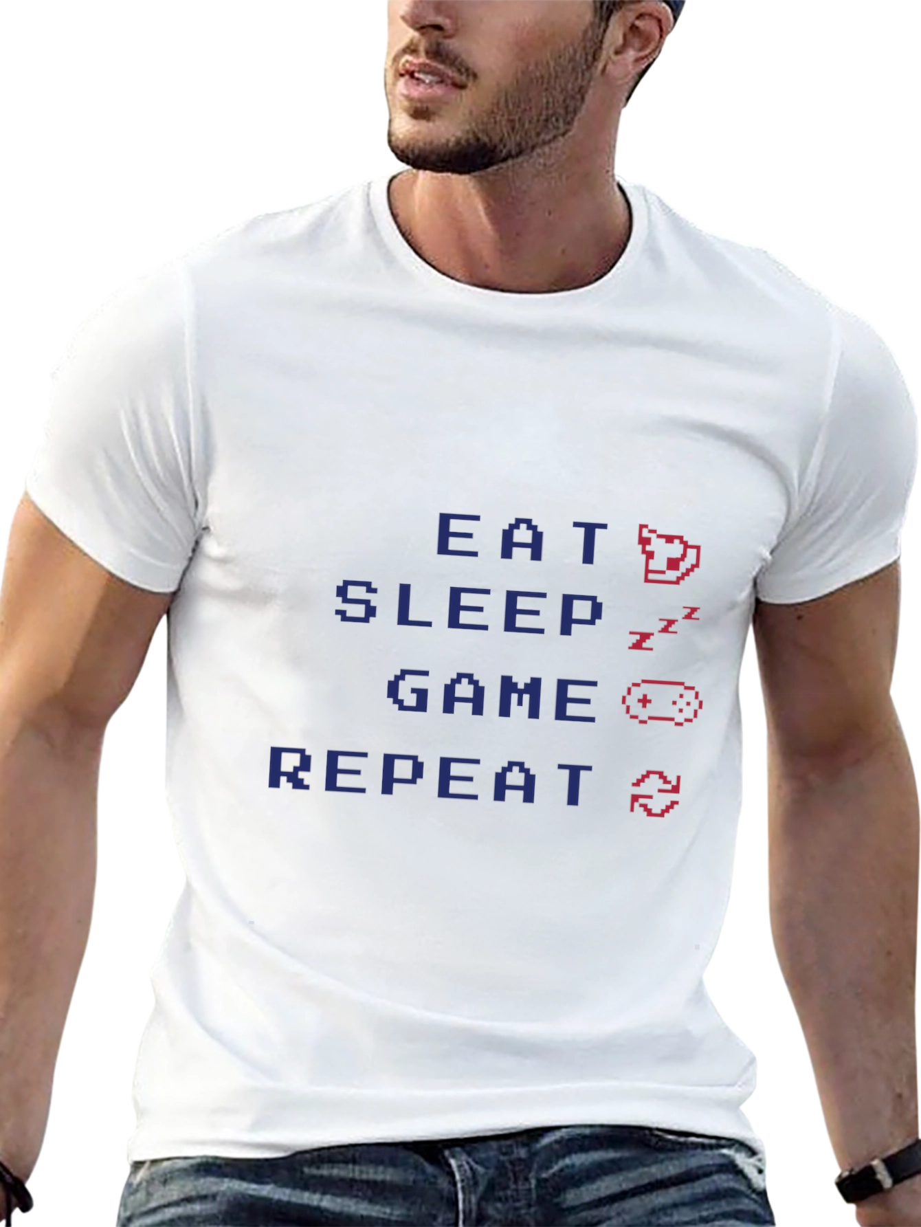 Gamers Life Black T-Shirt - Eat Sleep Game Repeat