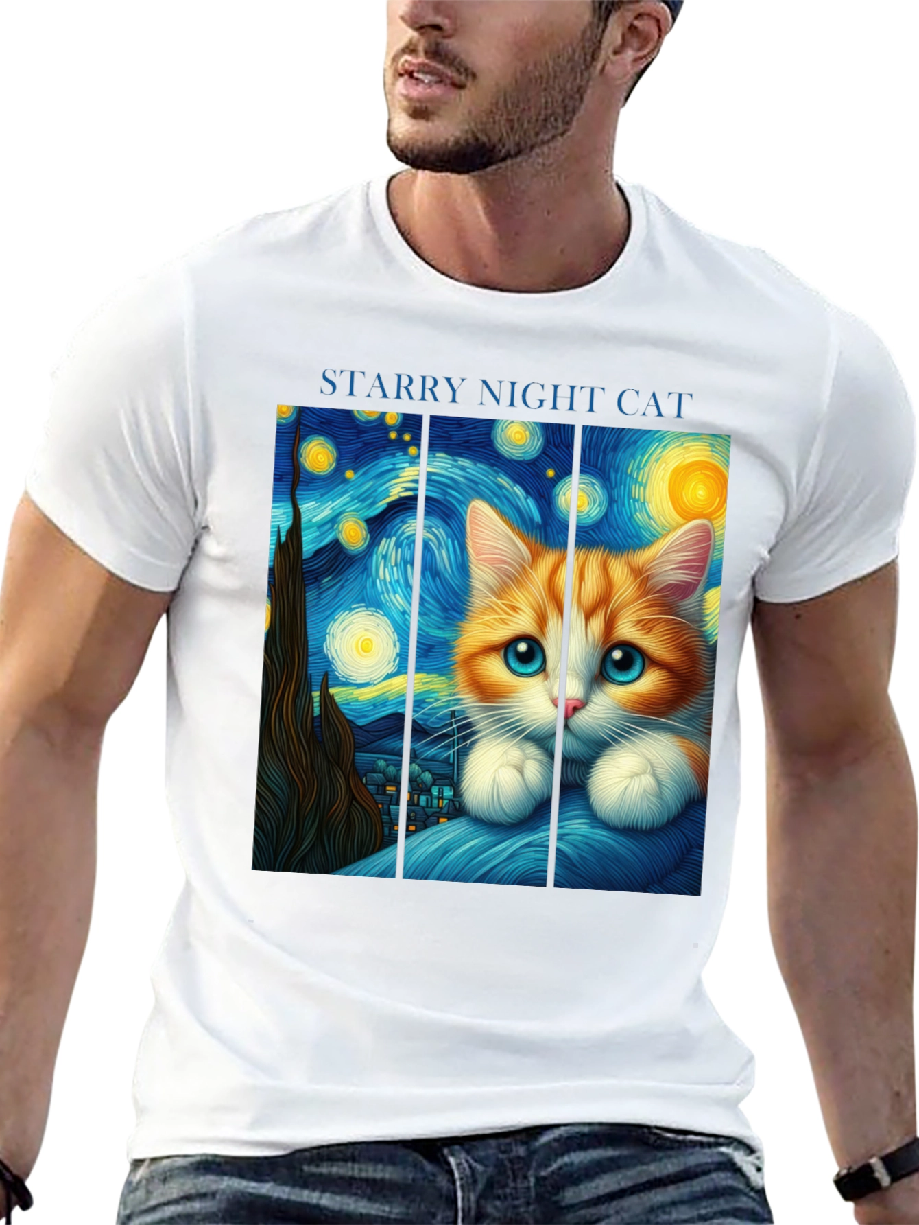 Starry Night Cat T-Shirt
