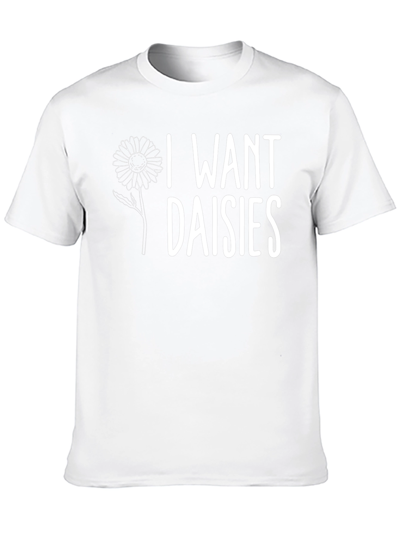 I Want Daisies Graphic Tee - Black Cotton T-Shirt
