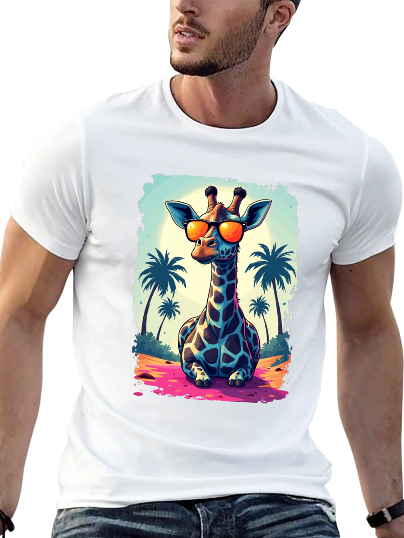Cool Giraffe T-Shirt - Beach Vibes