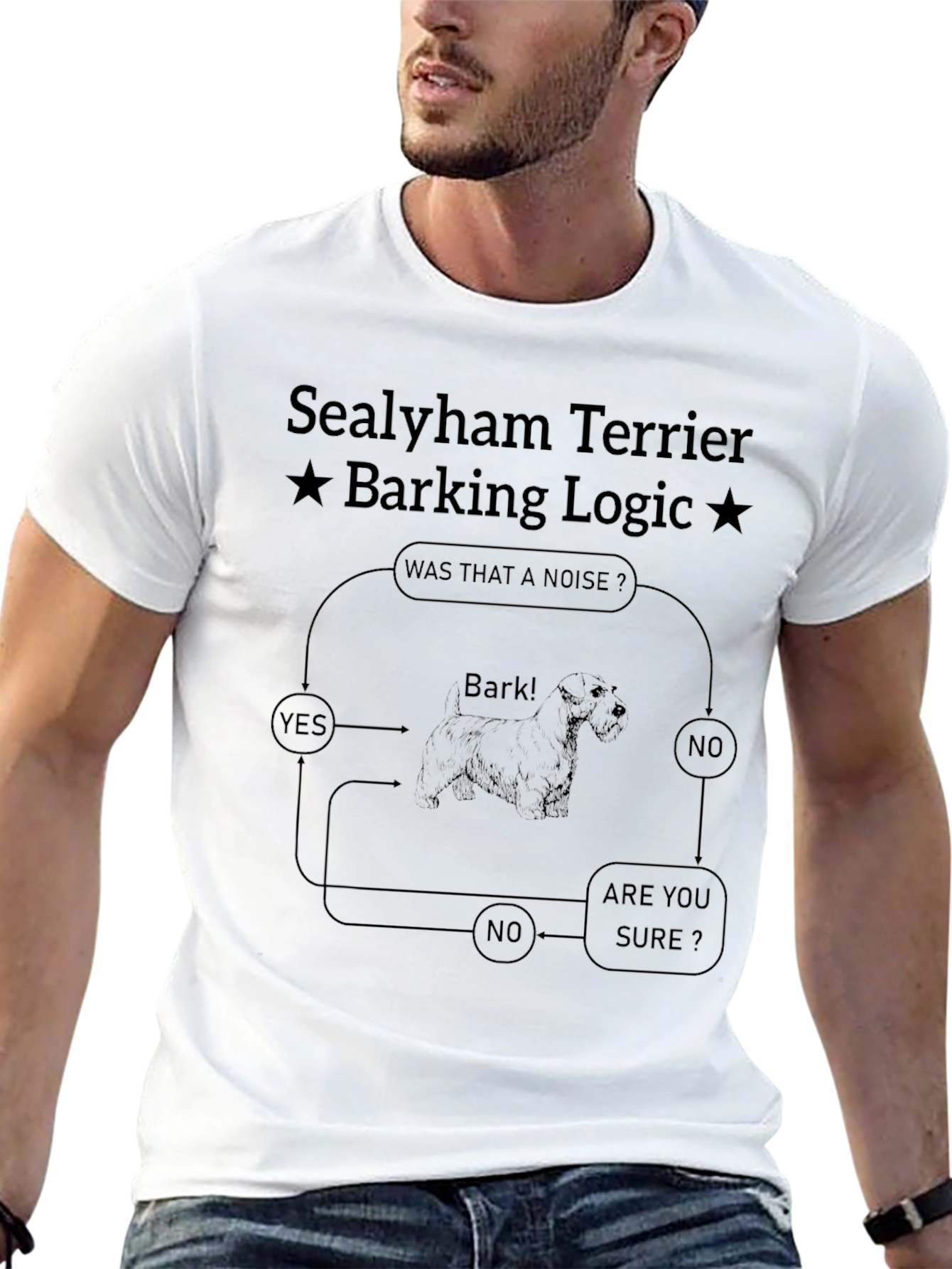 Sealyham Terrier Barking Logic T-Shirt - Funny Dog Tee