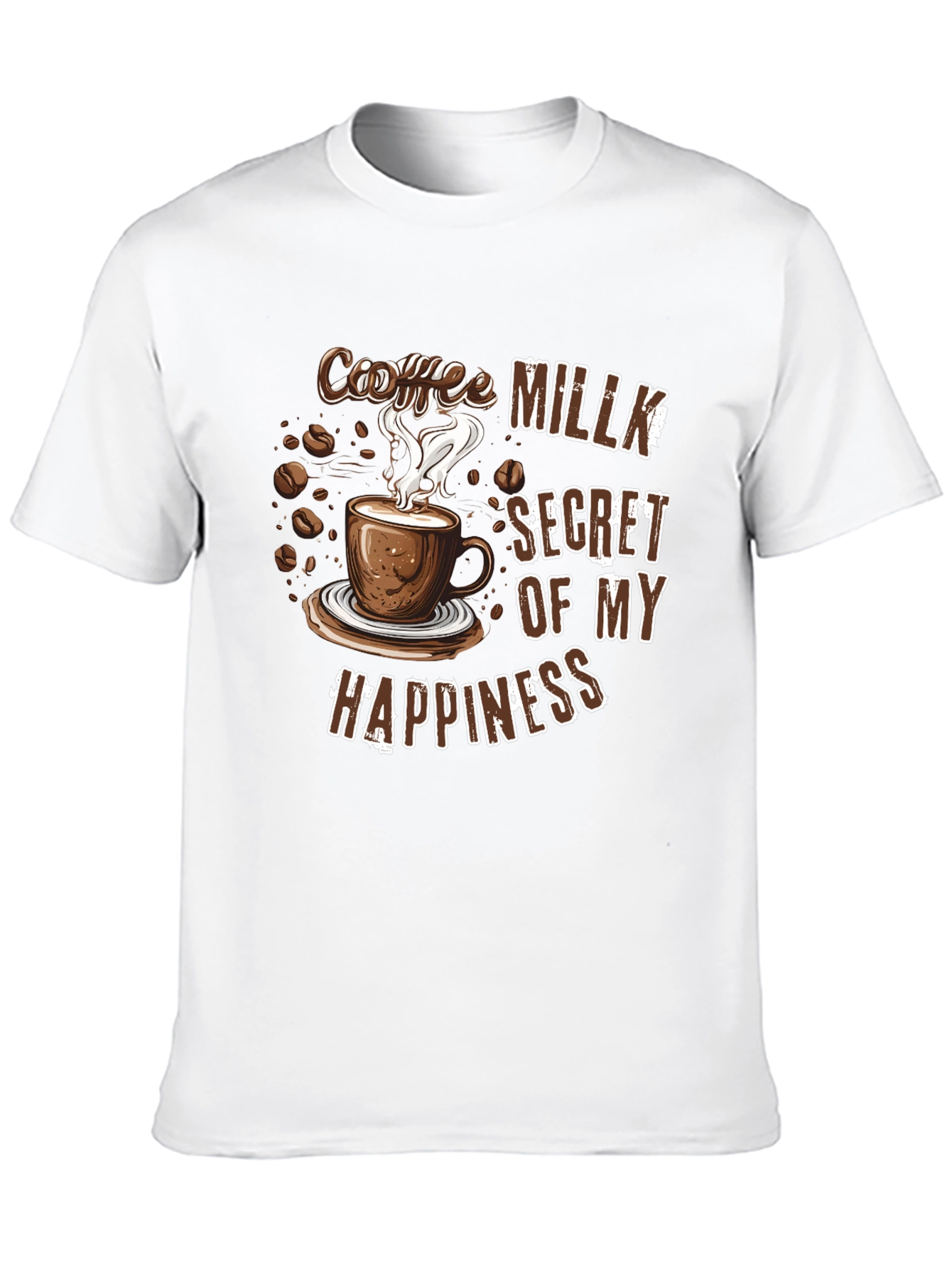 Coffee Milk Secret of My Happiness Black T-Shirt