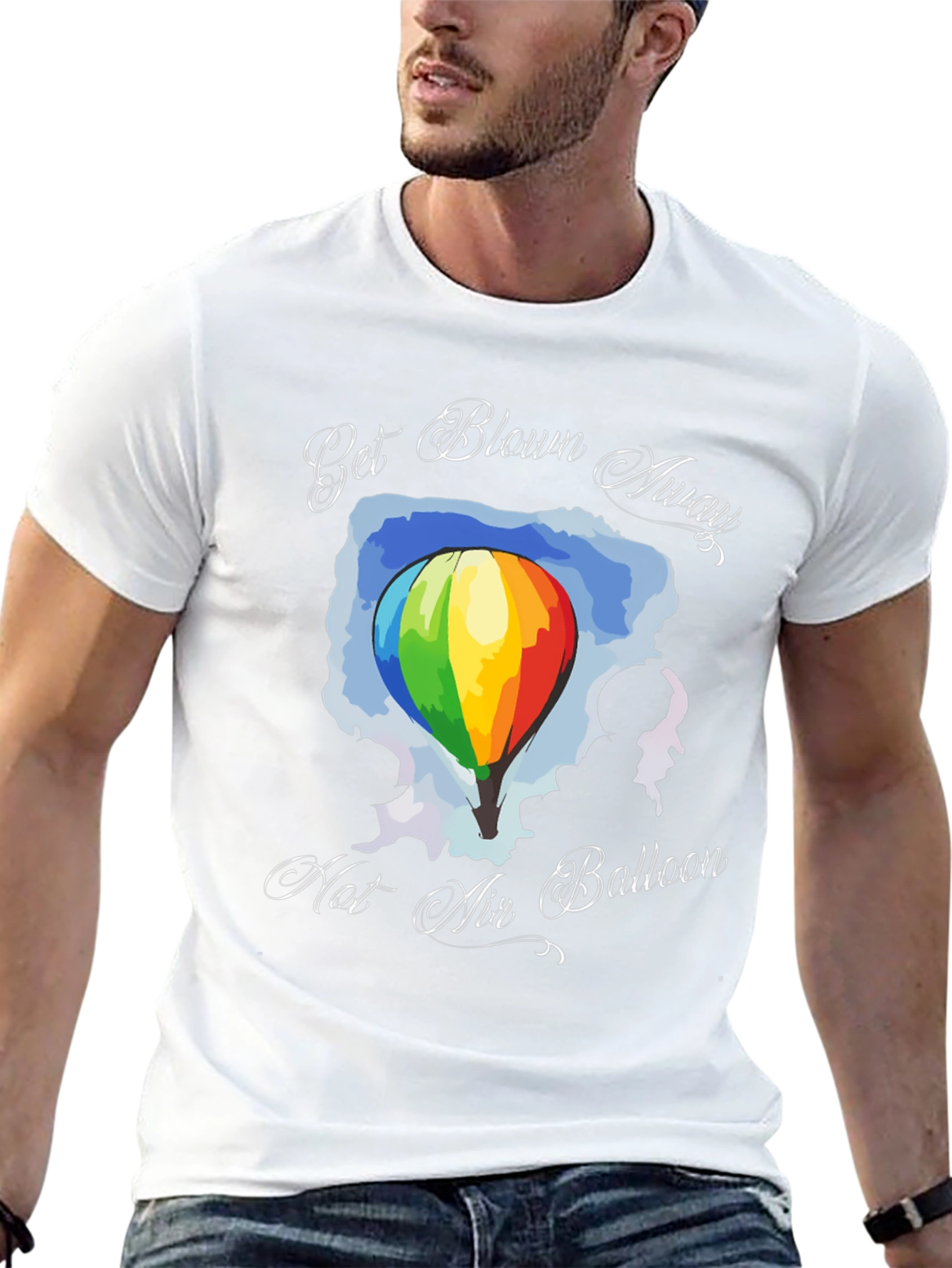 Get Blown Away Hot Air Balloon Graphic T-Shirt