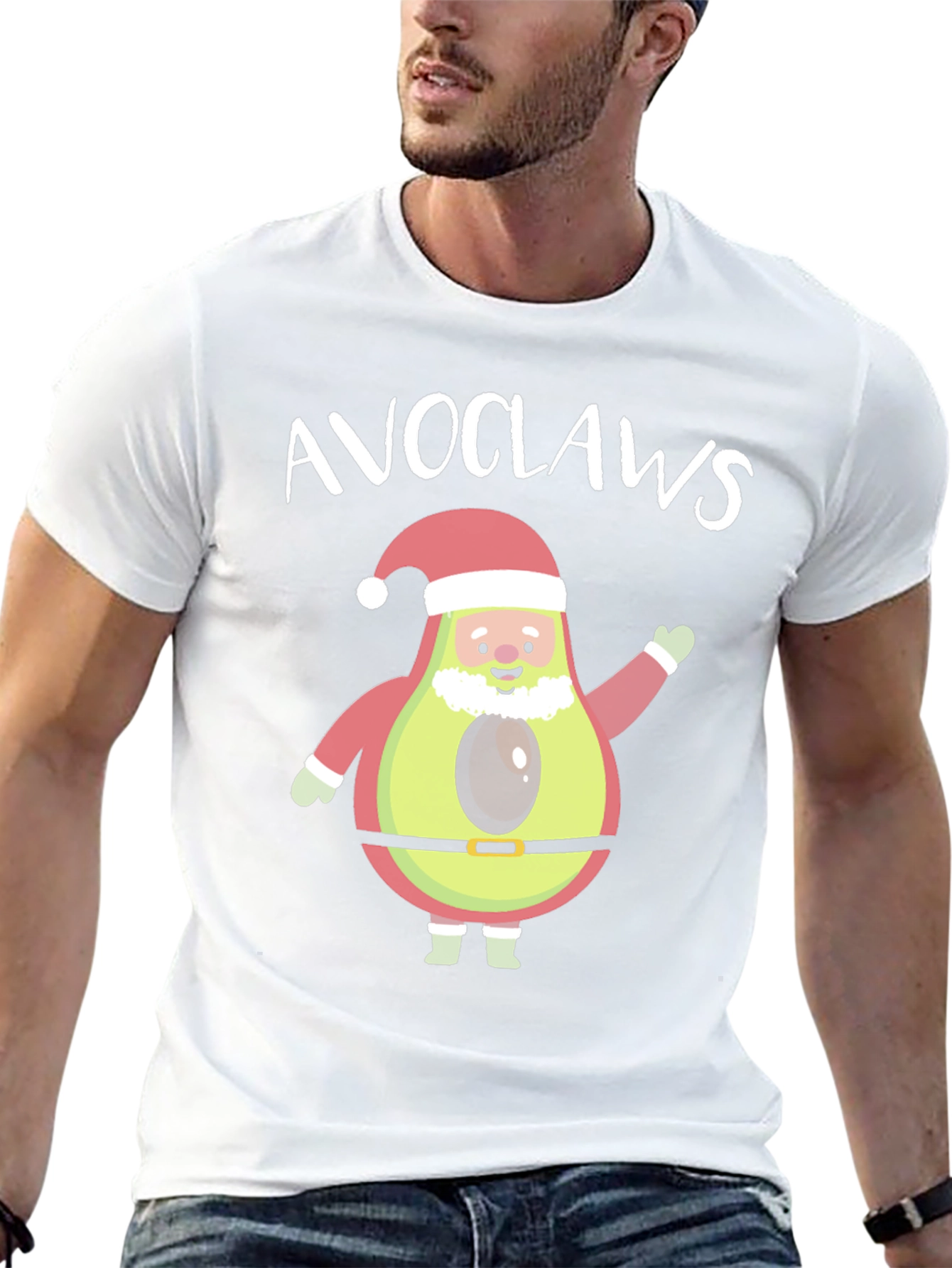 Avoclauss Santa Avocado Christmas Holiday Tee