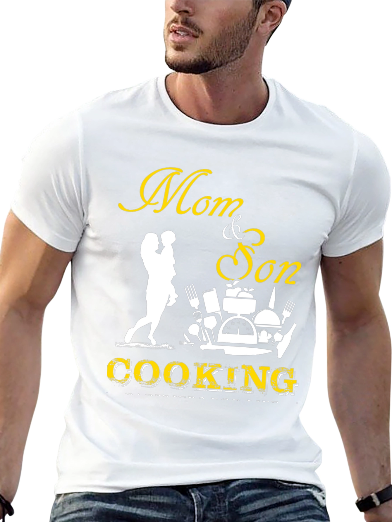 Mom & Son Cooking Partners Black T-Shirt