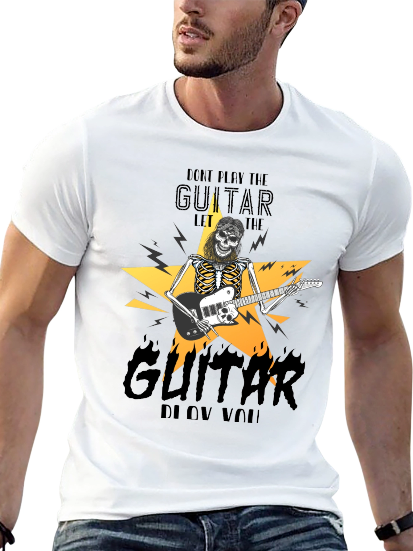 Rock Guitar Skeleton T-Shirt