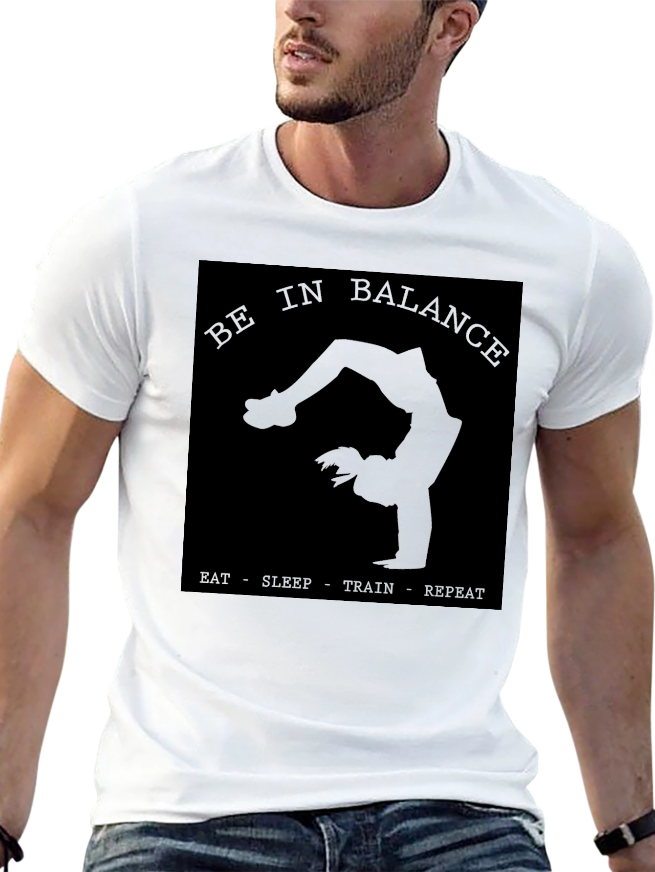 Be In Balance Mens Black T-Shirt