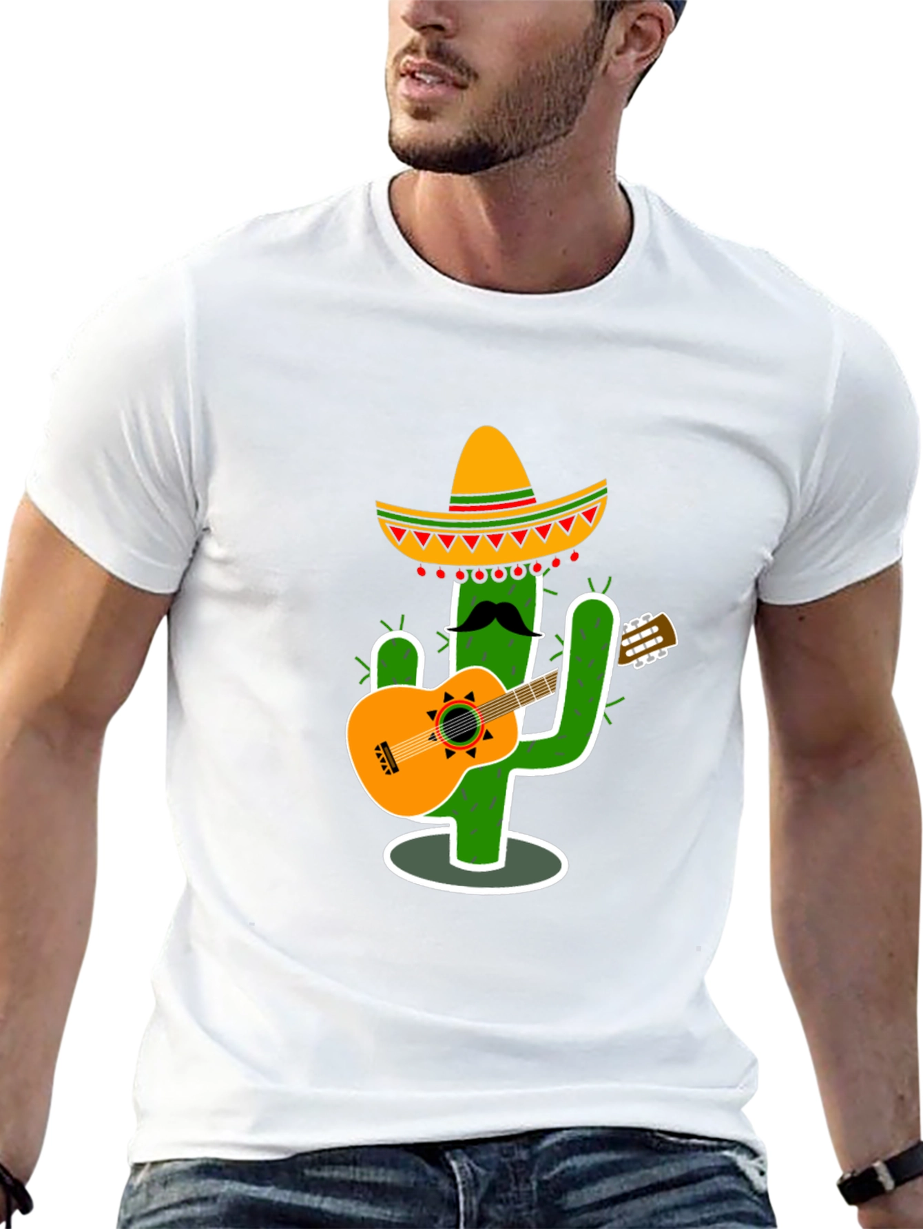 Cactus Guitar Player T-Shirt - Fun & Unique Design
