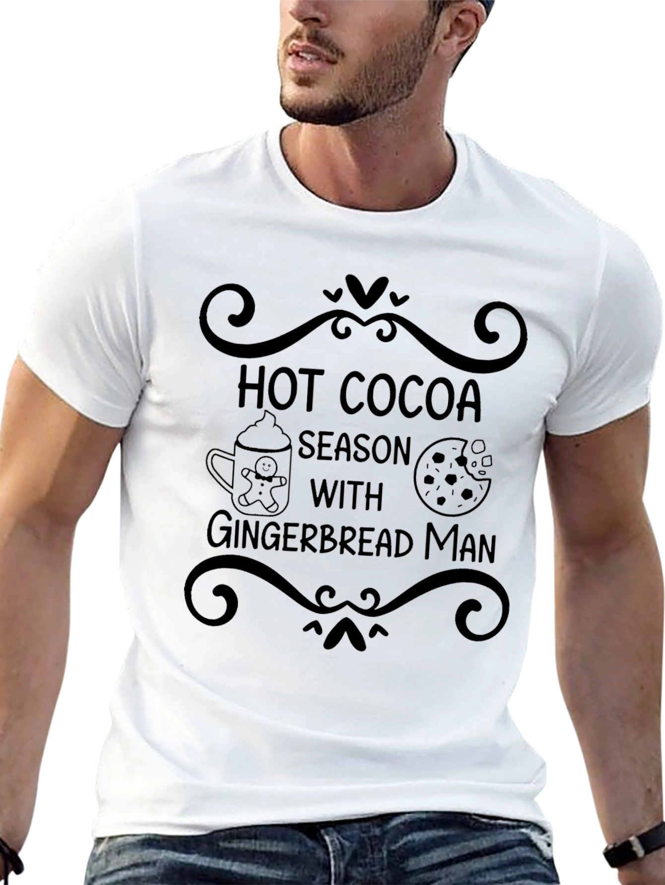 Hot Cocoa Season Gingerbread Man Graphic Tee