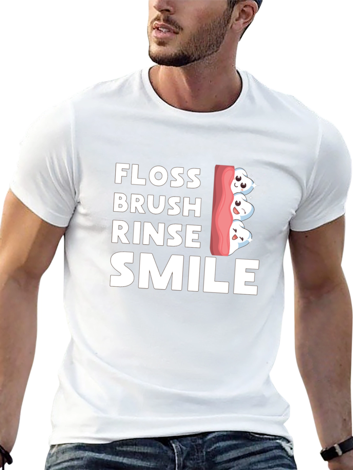 Floss Brush Rinse Smile Graphic Tee