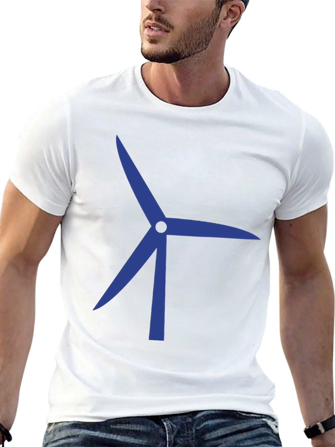 Wind Turbine Graphic T-Shirt - Sustainable Energy Tee