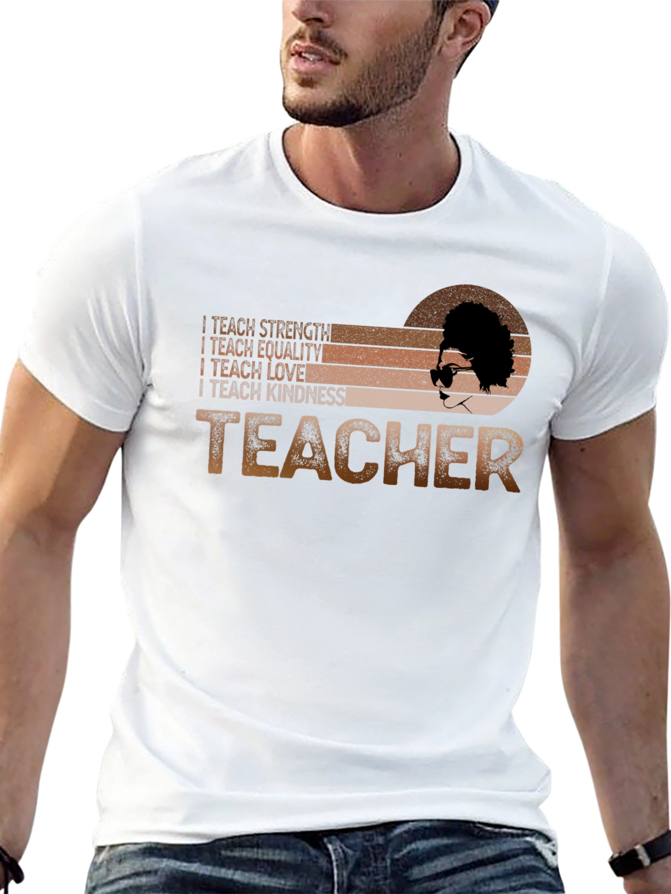 Teacher Strength Equality Love Kindness Graphic Tee