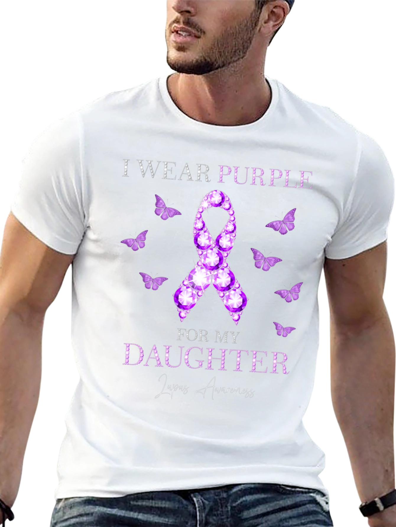 Purple Lupus Awareness Daughter T-Shirt