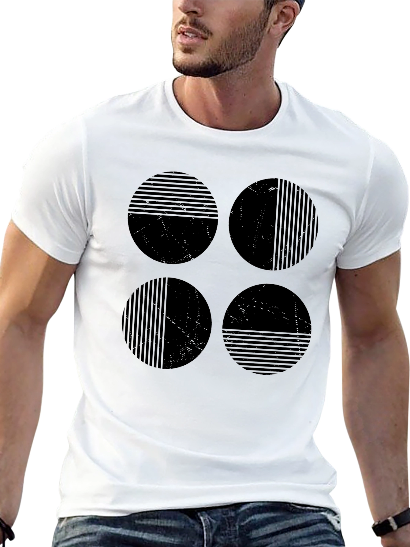 Geometric Circle Graphic Black Tee
