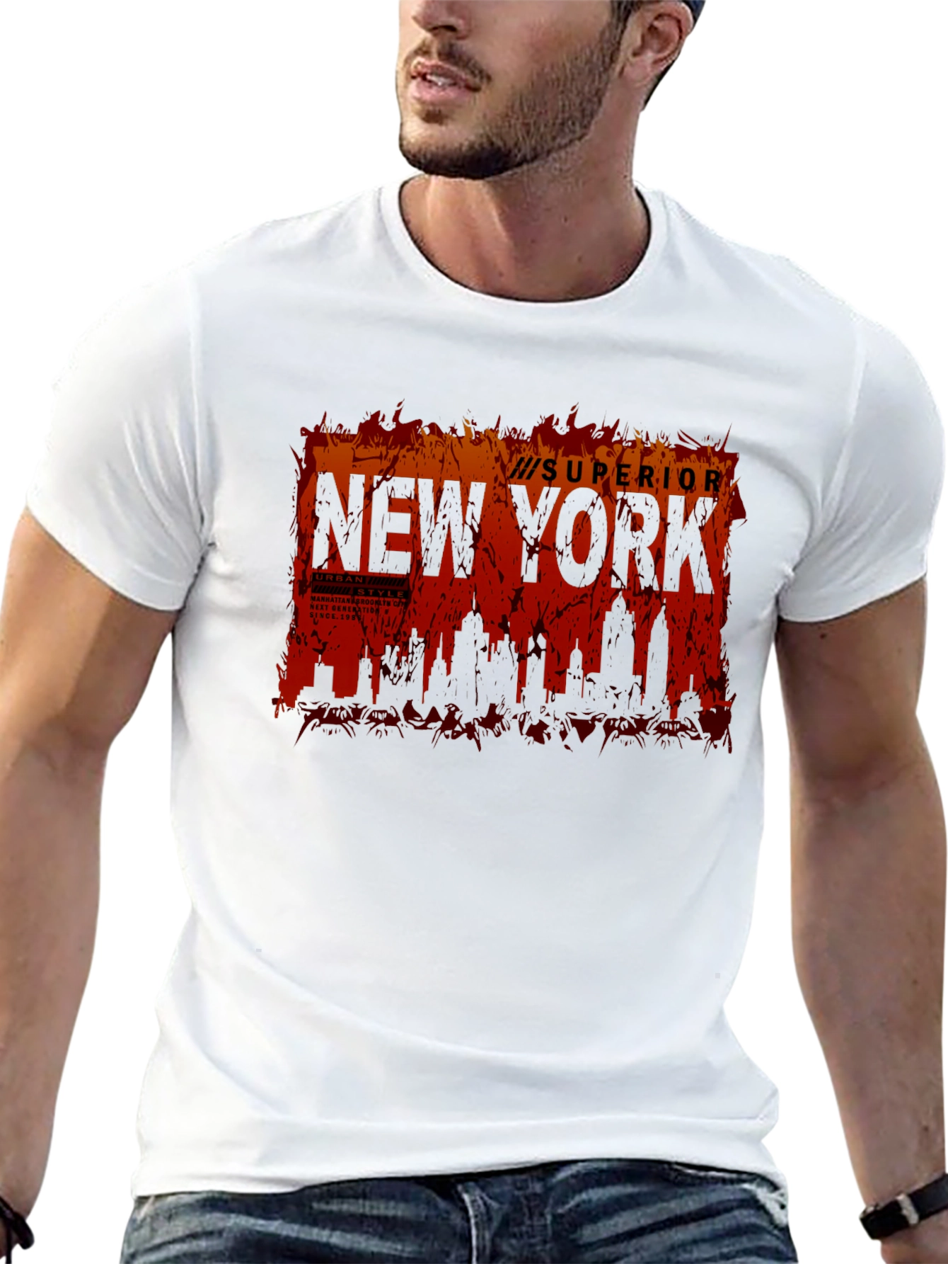 Superior New York Skyline Graphic T-Shirt