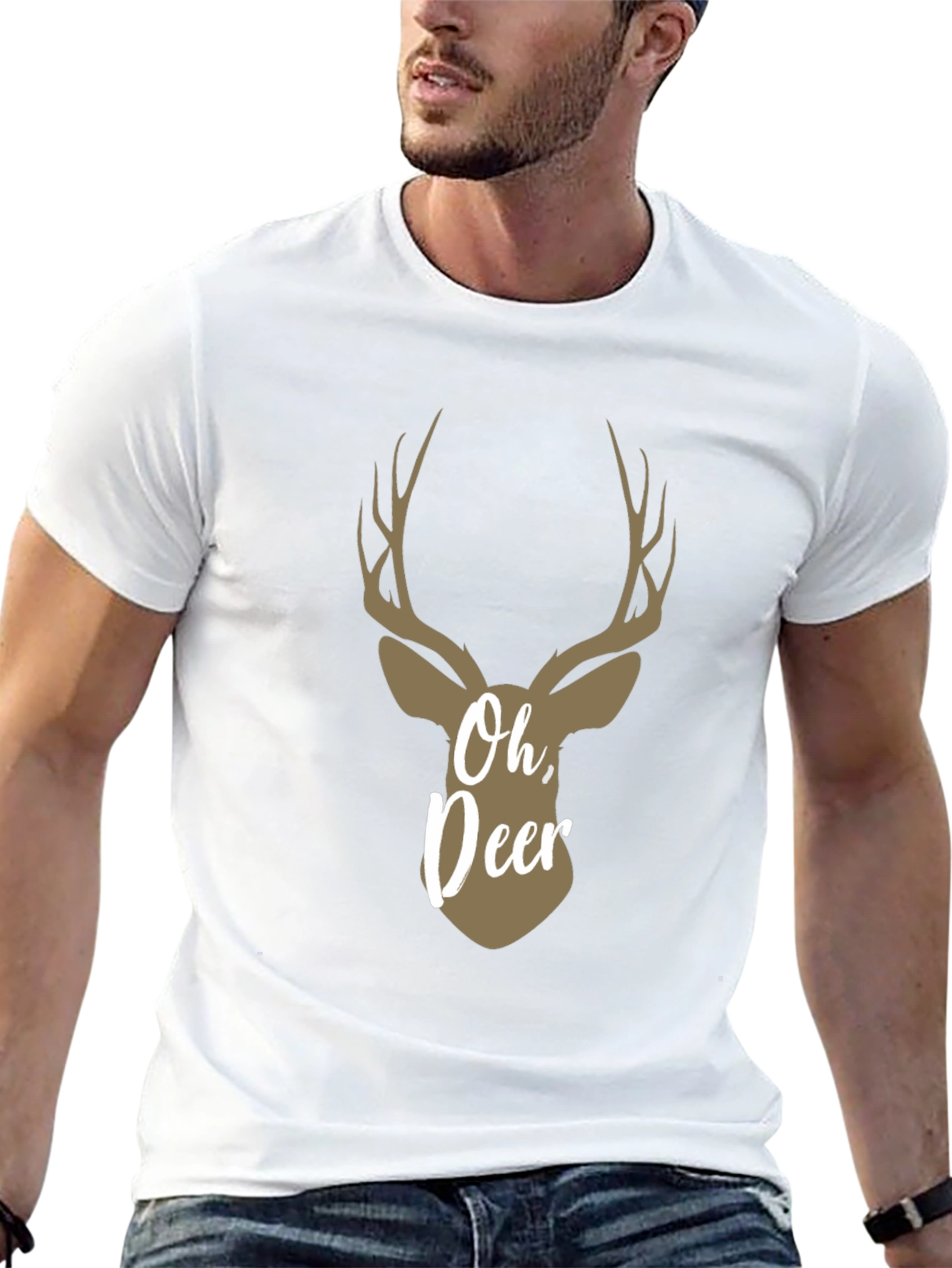 Oh Deer! Graphic Print Crew Neck T-Shirt