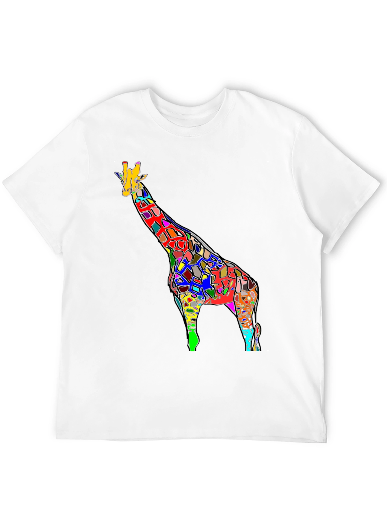 Abstract Giraffe Graphic Black T-Shirt
