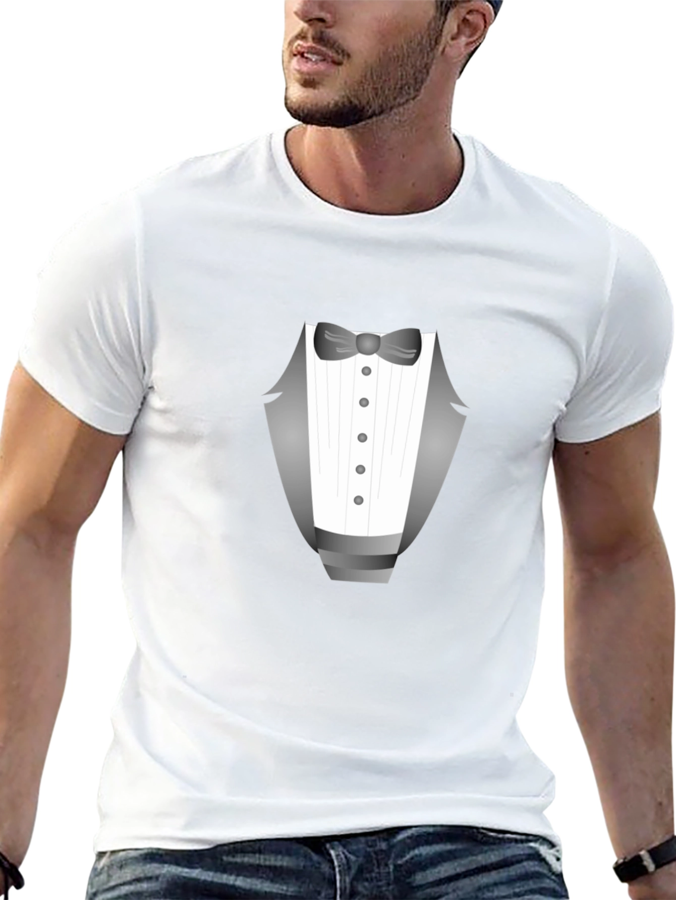 Tuxedo Graphic Tee - Dressy Casual Black T-Shirt