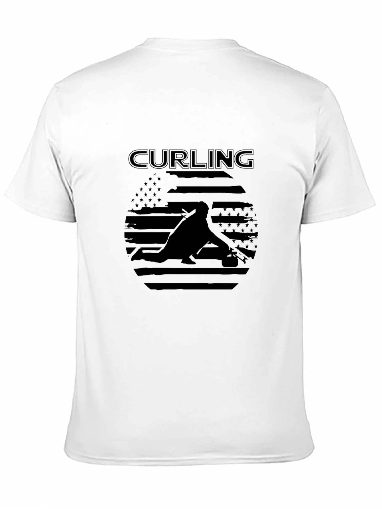 Curling USA Flag Graphic T-Shirt