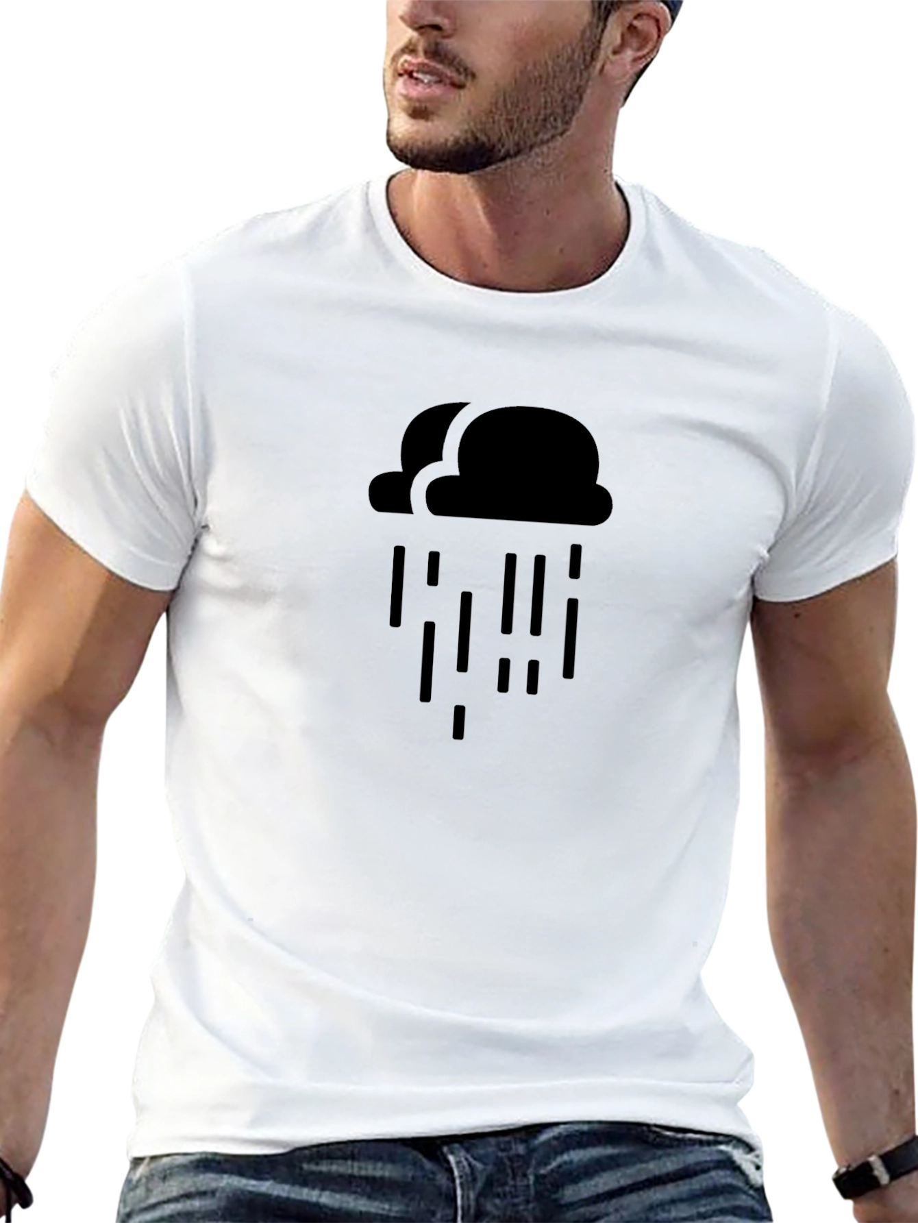Rain Cloud Graphic Tee - Mens Black T-Shirt