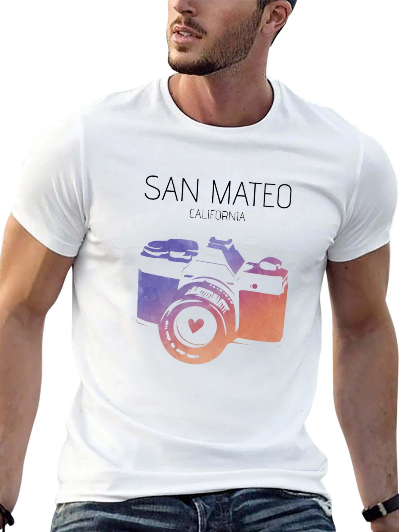 San Mateo California Camera Graphic T-Shirt