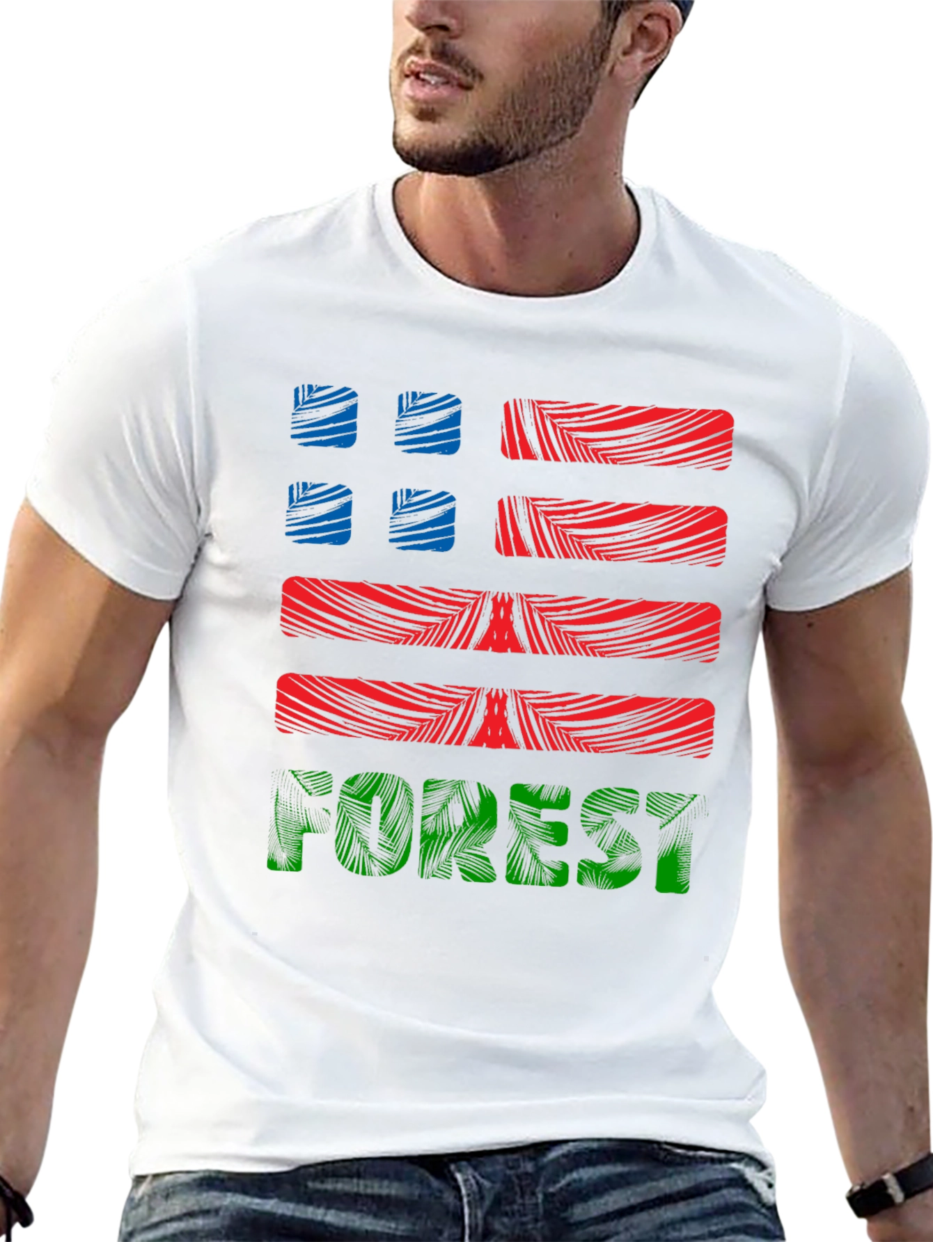Forest Graphic Print Mens Black T-Shirt