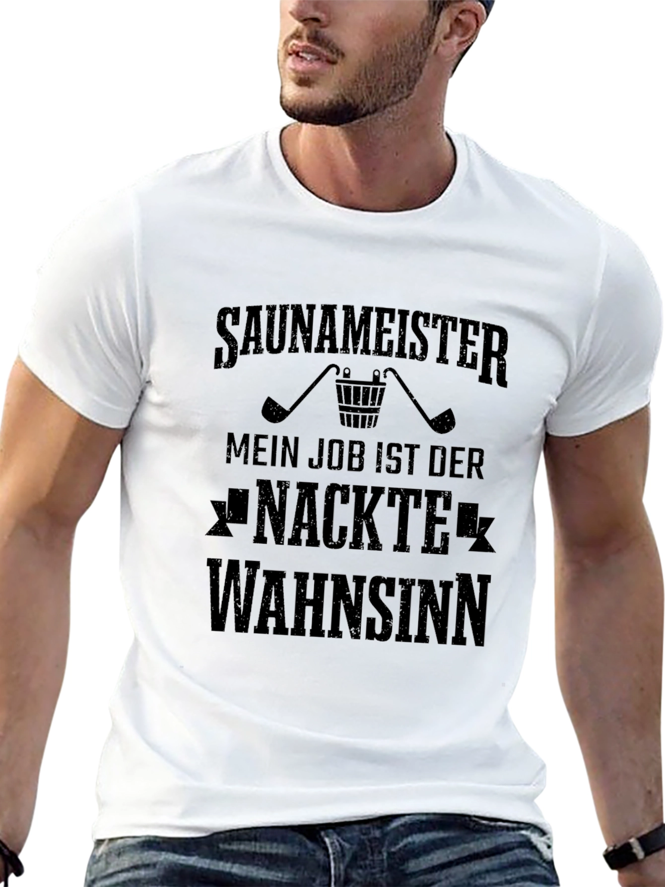 Saunameister Naked Madness Black Graphic T-Shirt