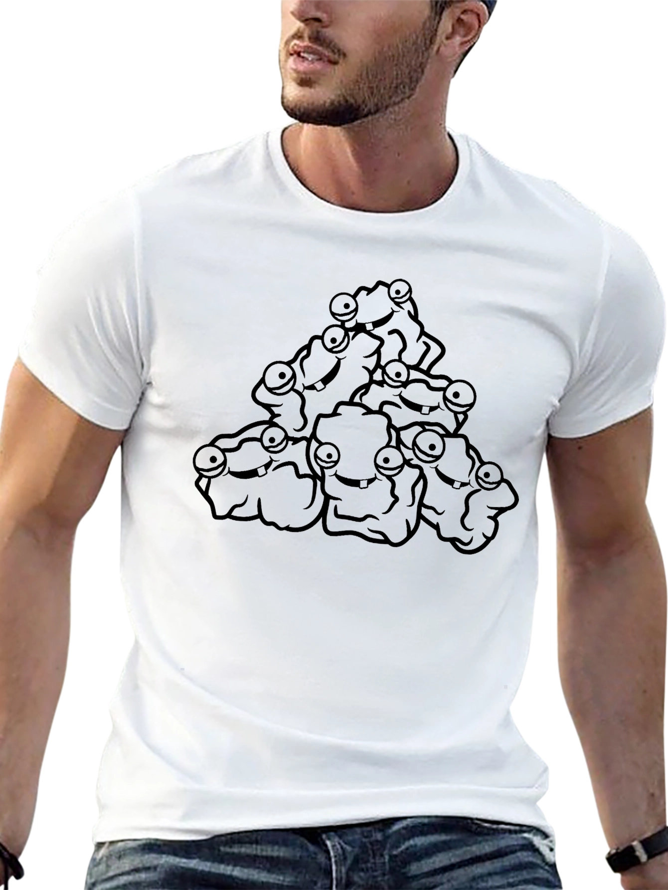 Monster Pile Graphic Tee - Black Cotton Blend