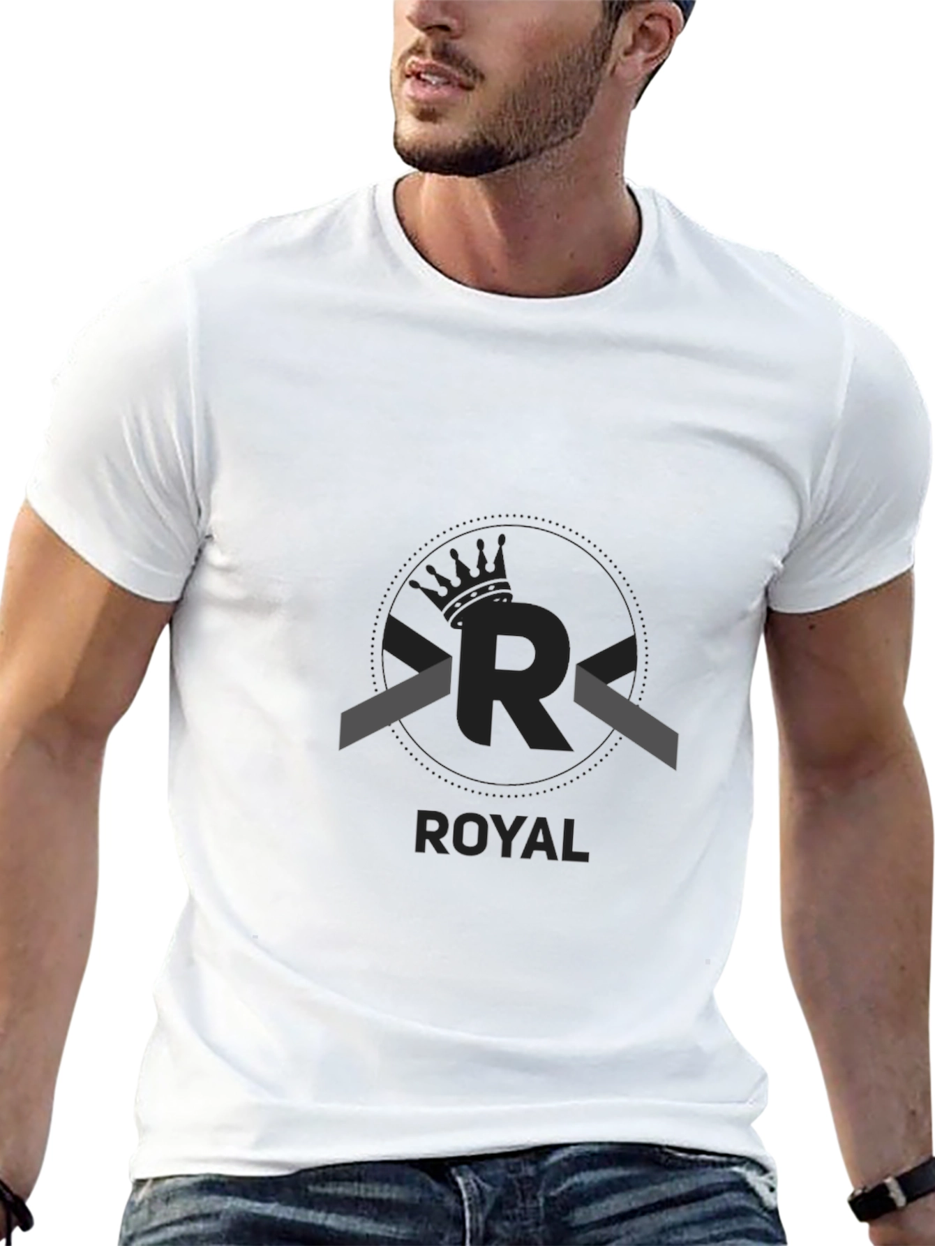 Royal Logo Black T-Shirt - Premium Cotton Blend