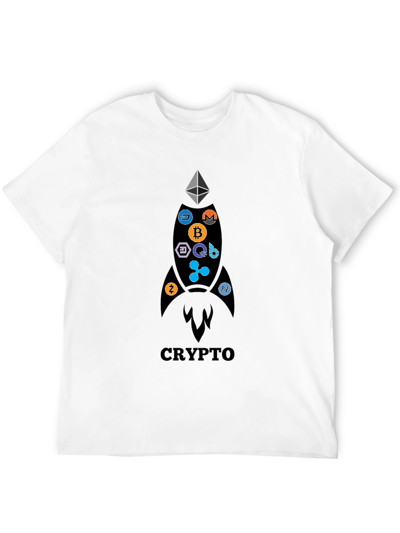 Crypto Rocket T-Shirt - Bitcoin Ethereum and More!