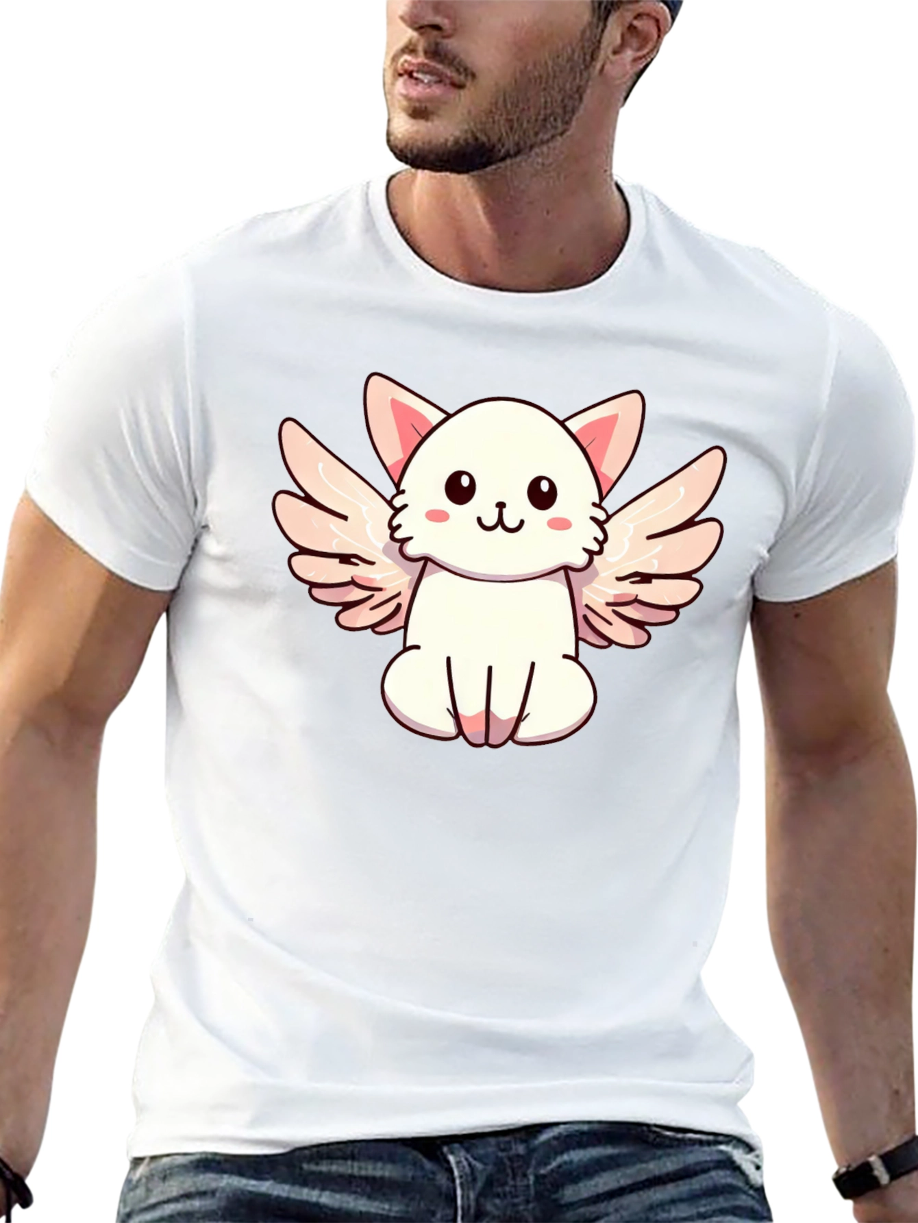 Cute Angel Cat Graphic T-Shirt