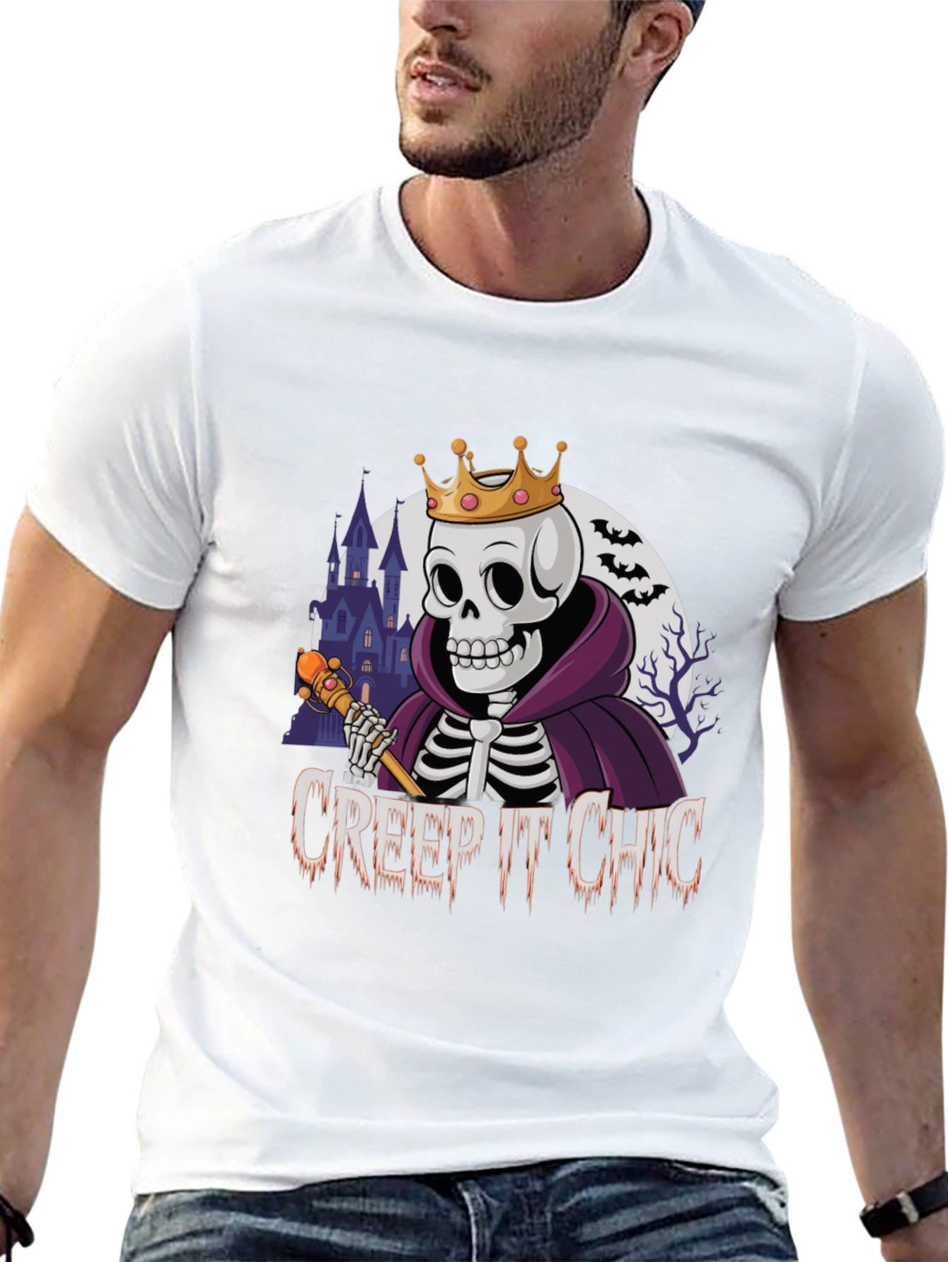 Creep It Chic Skeleton King Halloween T-Shirt