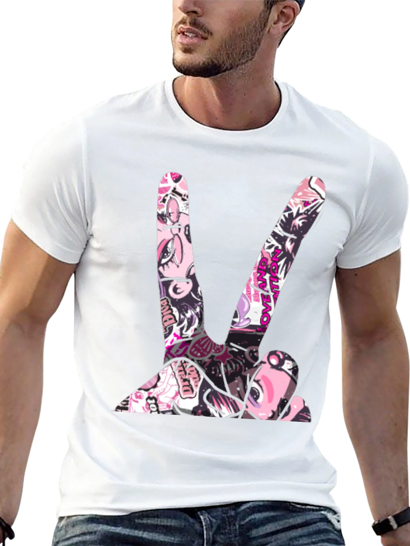 Peace Sign Graphic Tee - Stylish Black T-Shirt