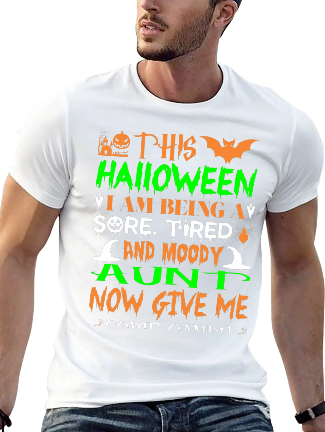 Halloween Aunt T-Shirt: Sore Tired & Moody