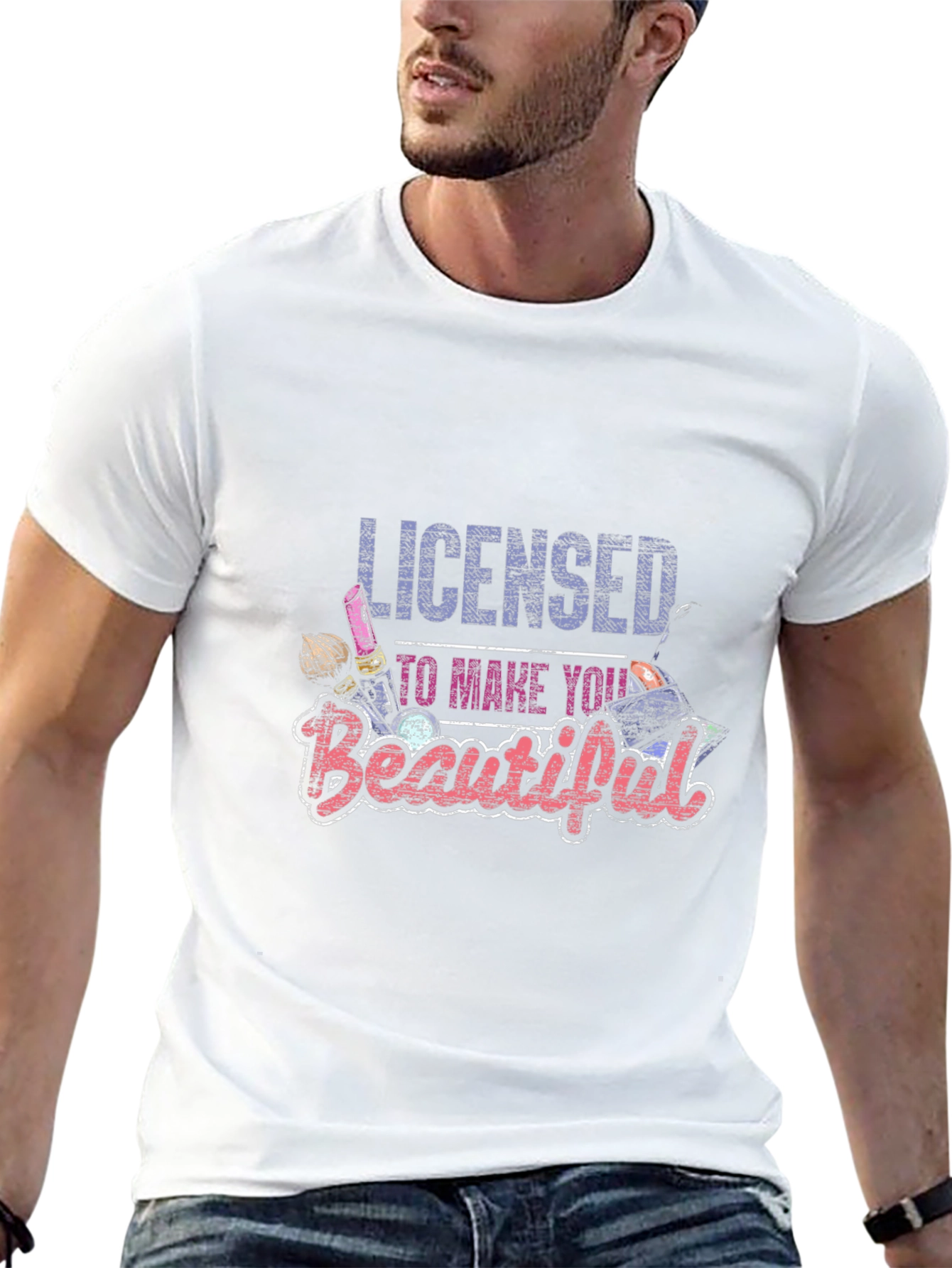 Licensed to Make You Beautiful Black Graphic Tee