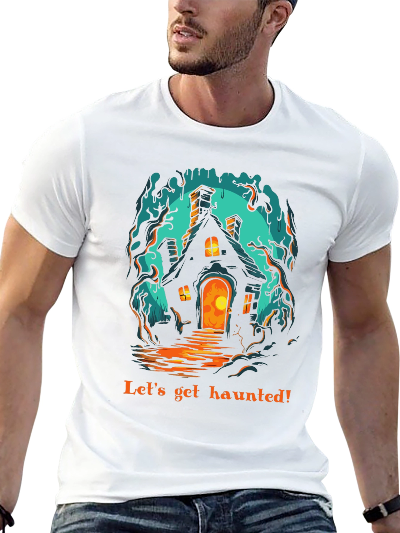 Haunted House Graphic T-Shirt - Spooky Season Ready!
