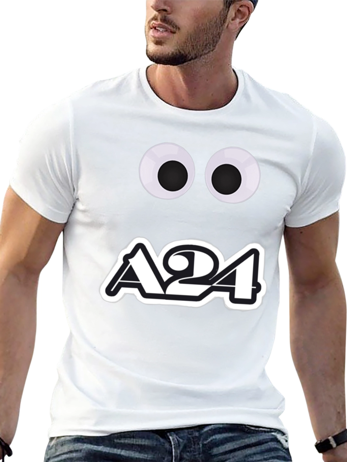 A24 Googly Eyes Black Graphic Tee