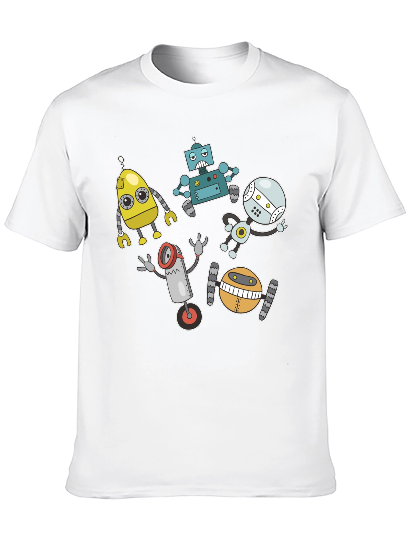 Robot Crew Graphic Tee - Geek Chic Style