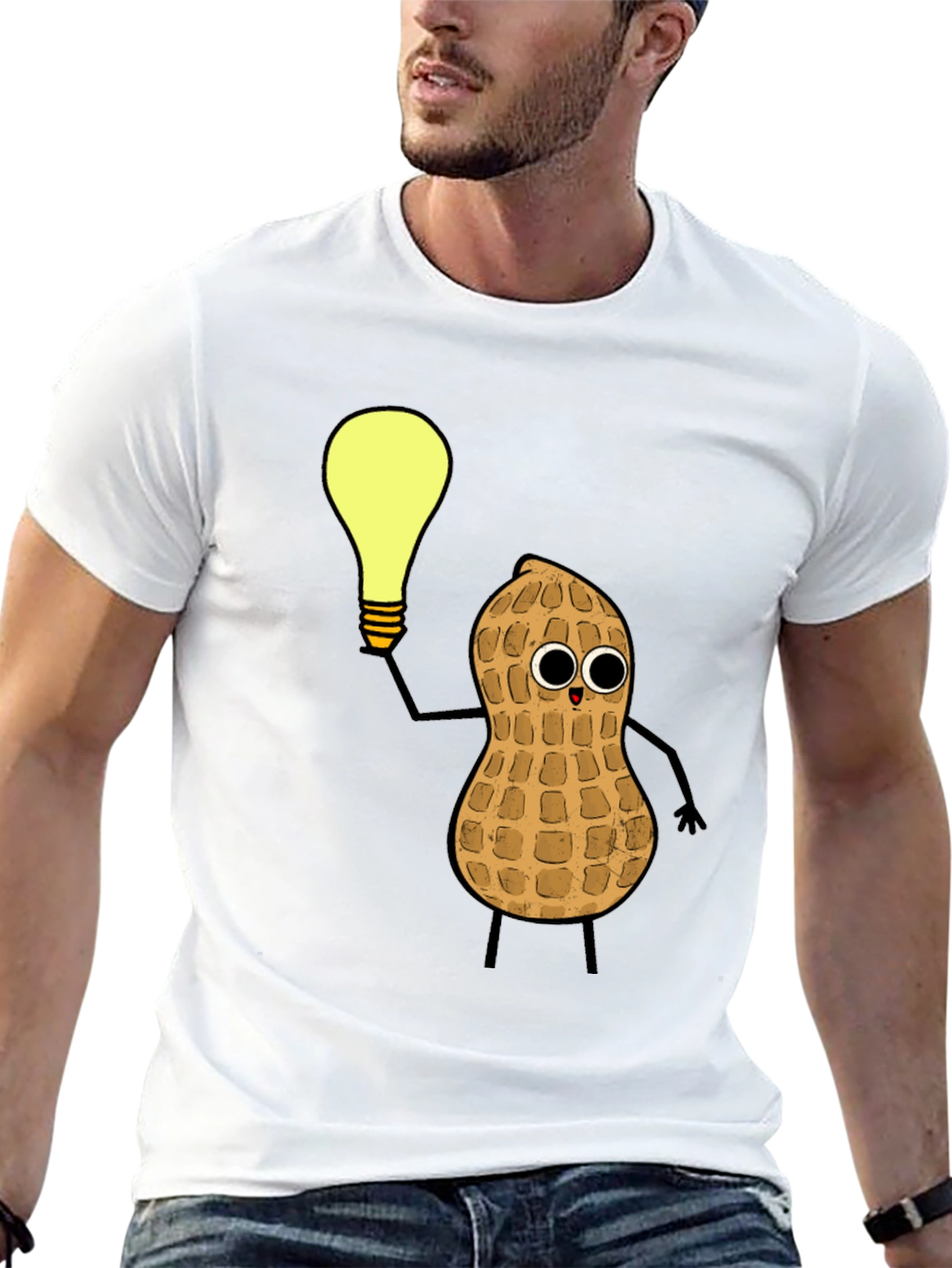 Funny Peanut Idea Black T-Shirt