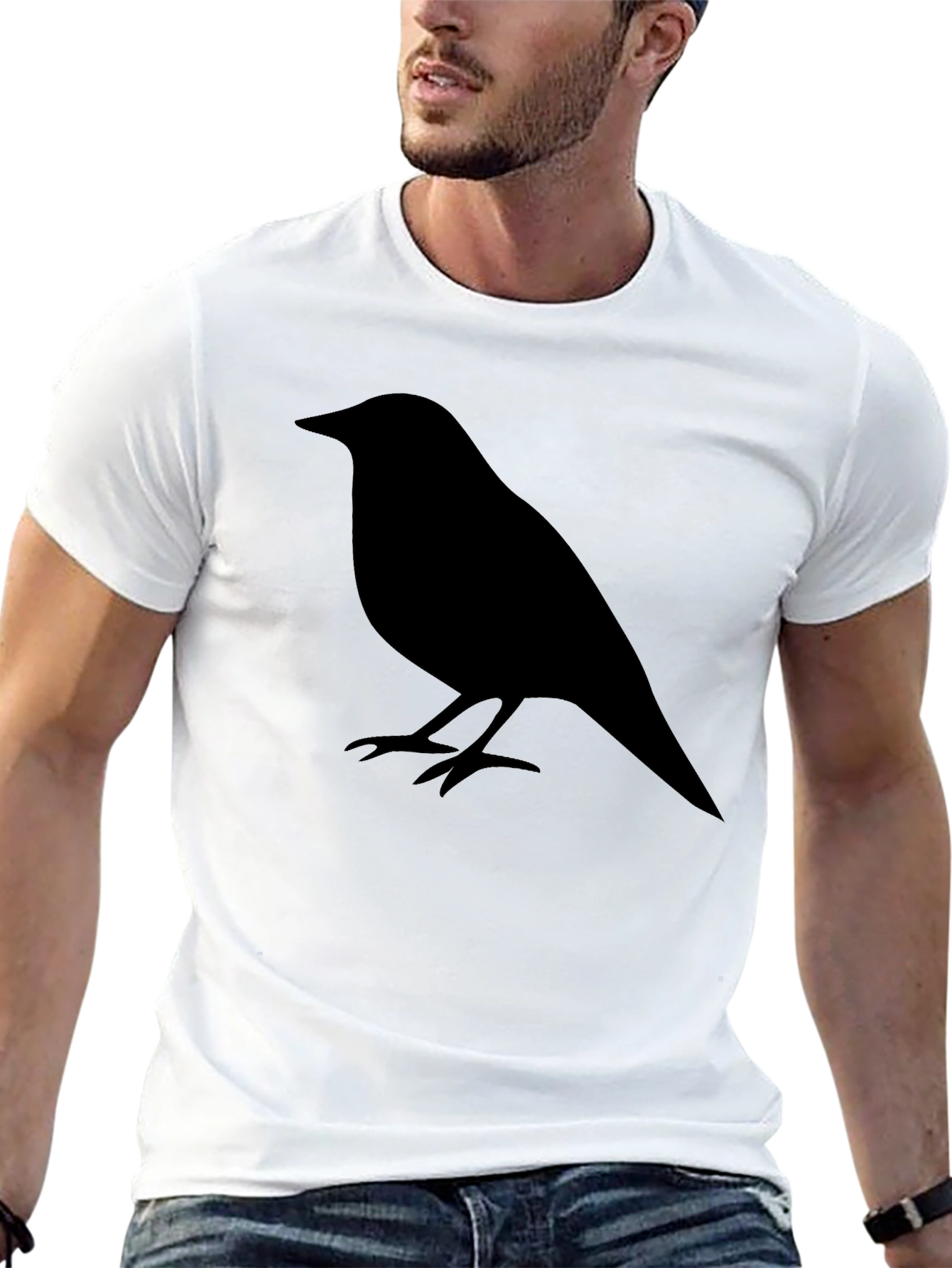 Raven Silhouette Black Graphic Tee