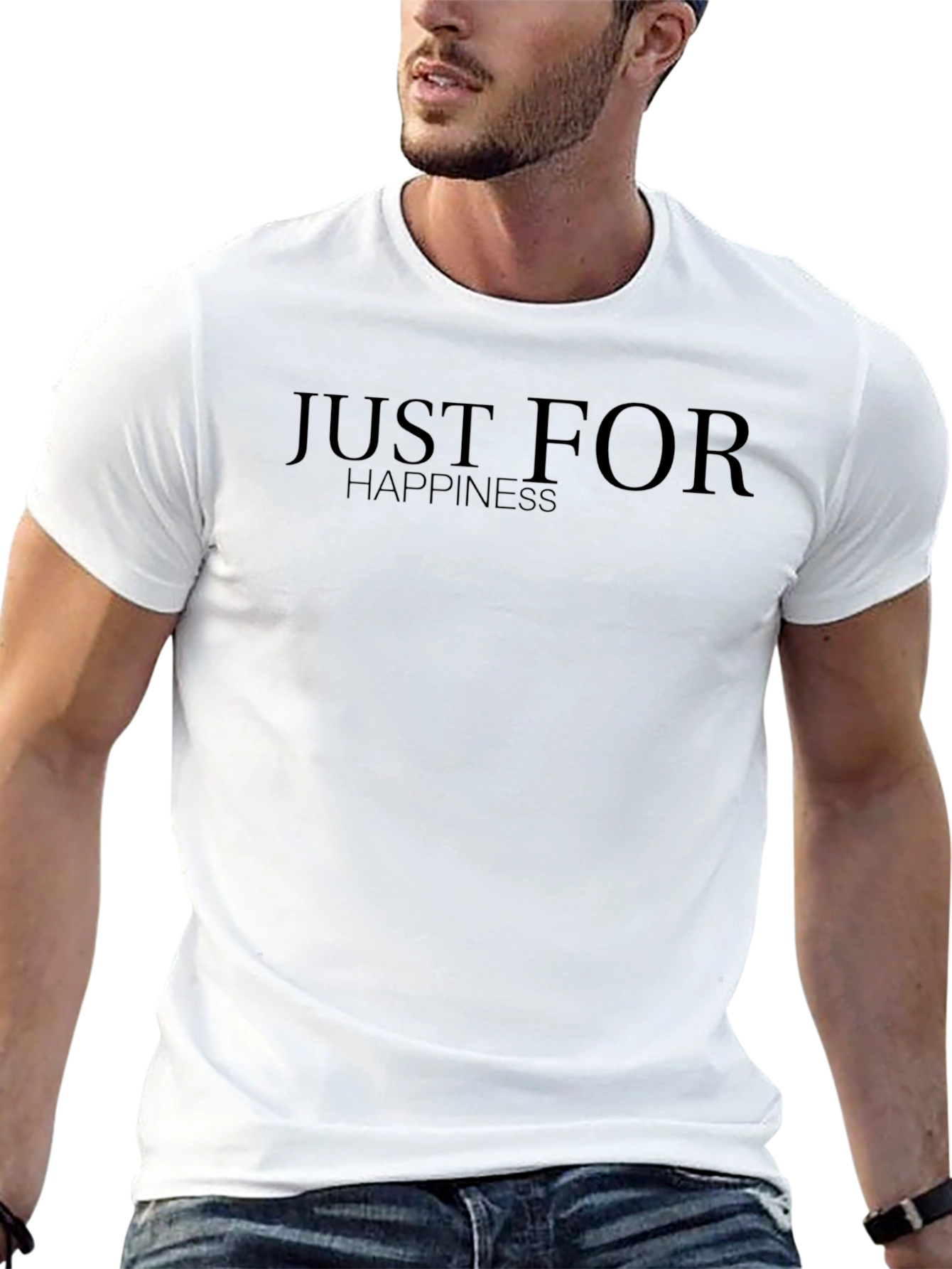 Just For Happiness Black Graphic Tee