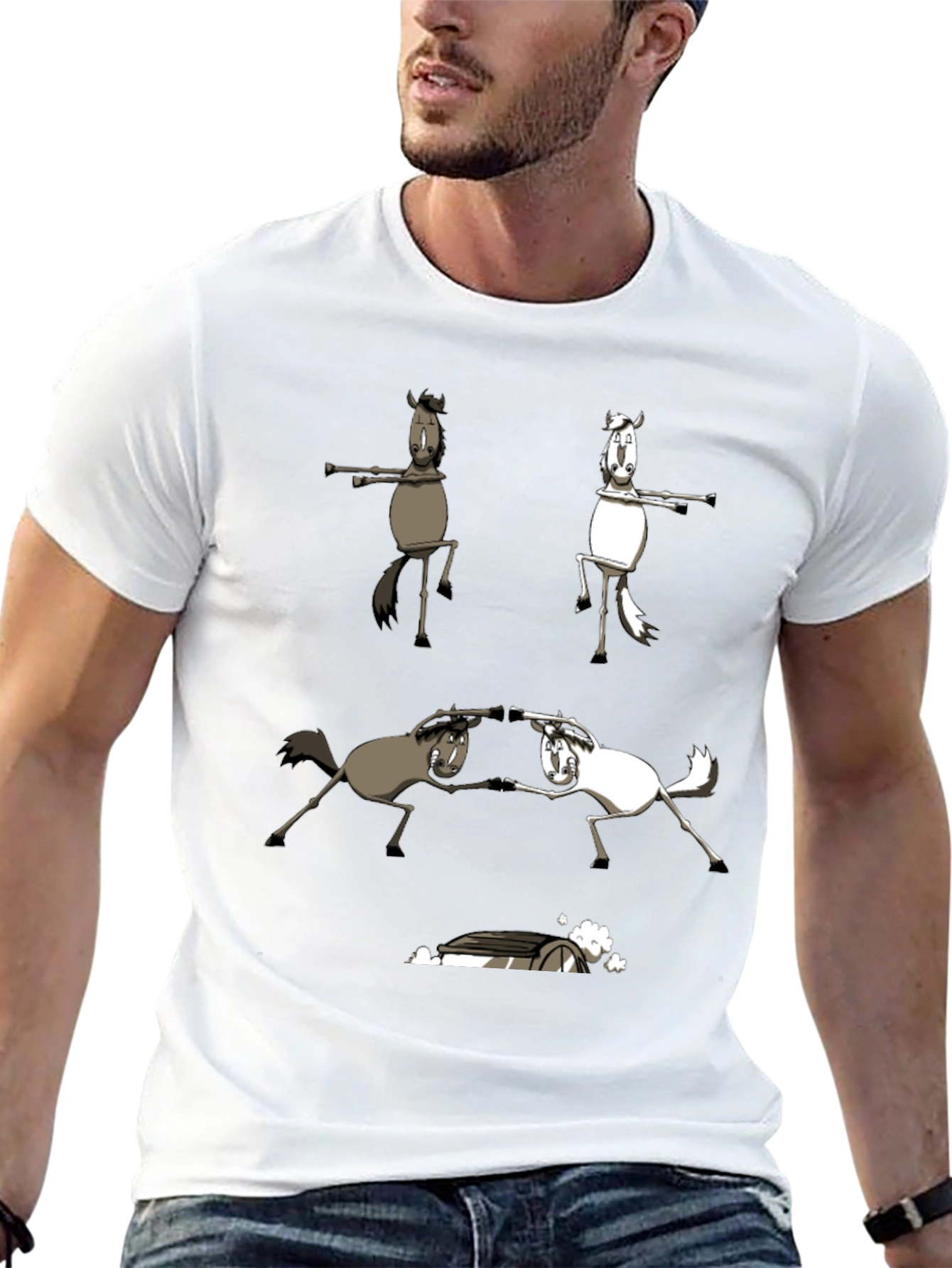 Funny Horse T-Shirt Dancing Horses Graphic Tee