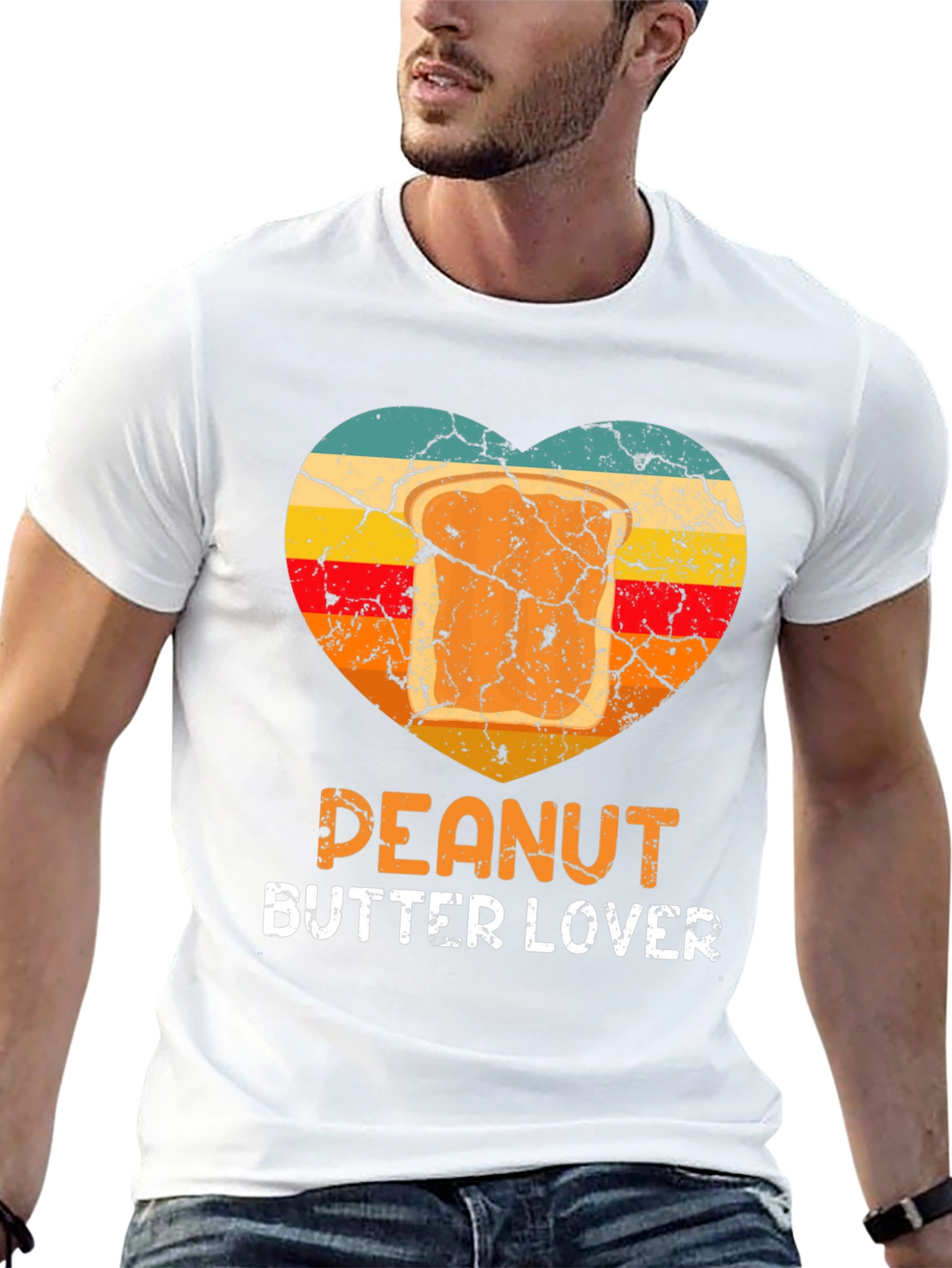 Peanut Butter Lover T-Shirt Retro Heart Design
