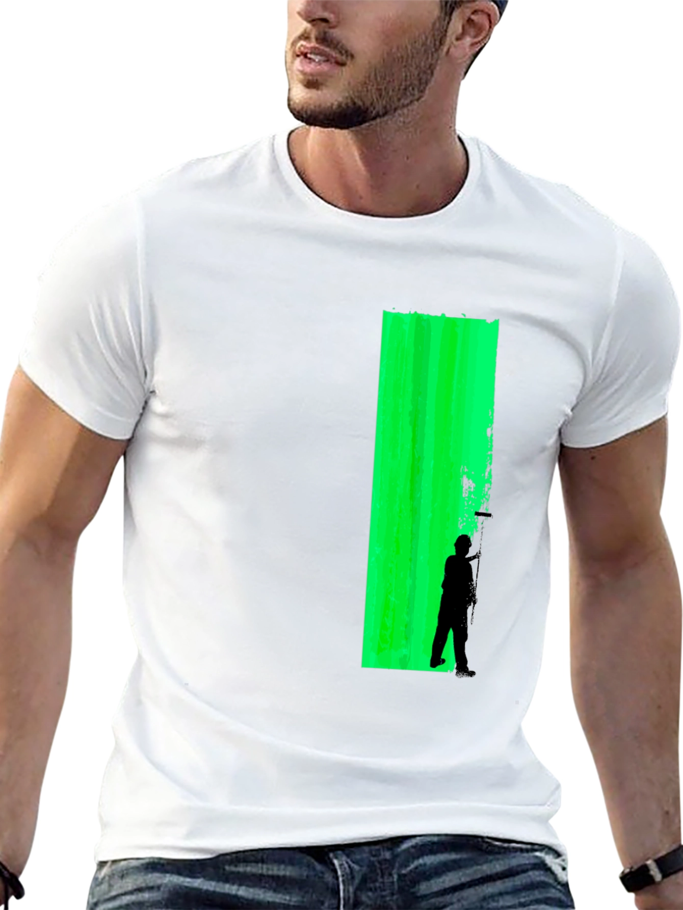Green Wall Silhouette Graphic T-Shirt
