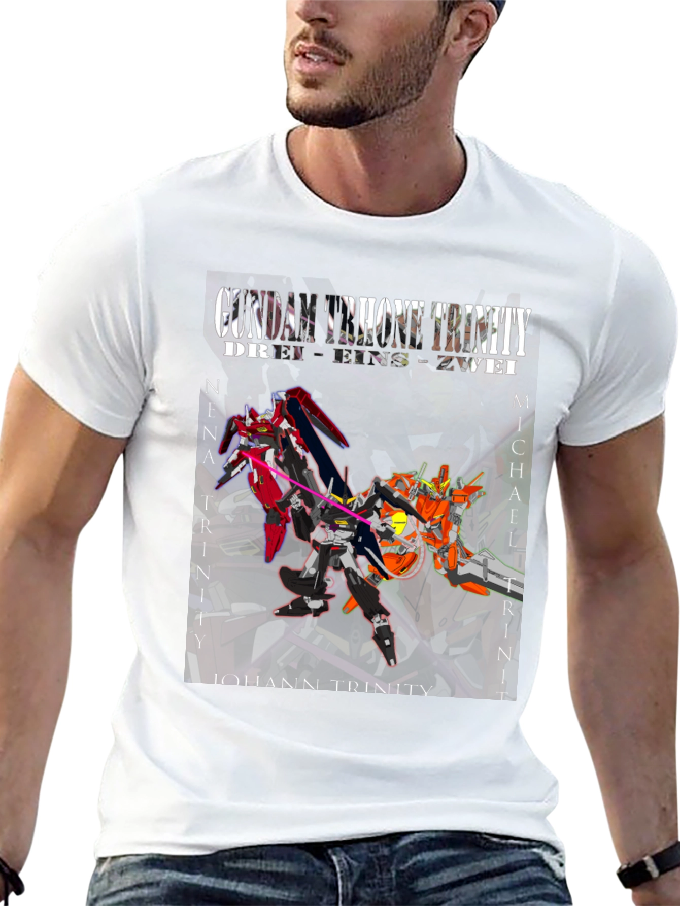 Gundam Throne Trinity T-Shirt - Anime Robot Tee