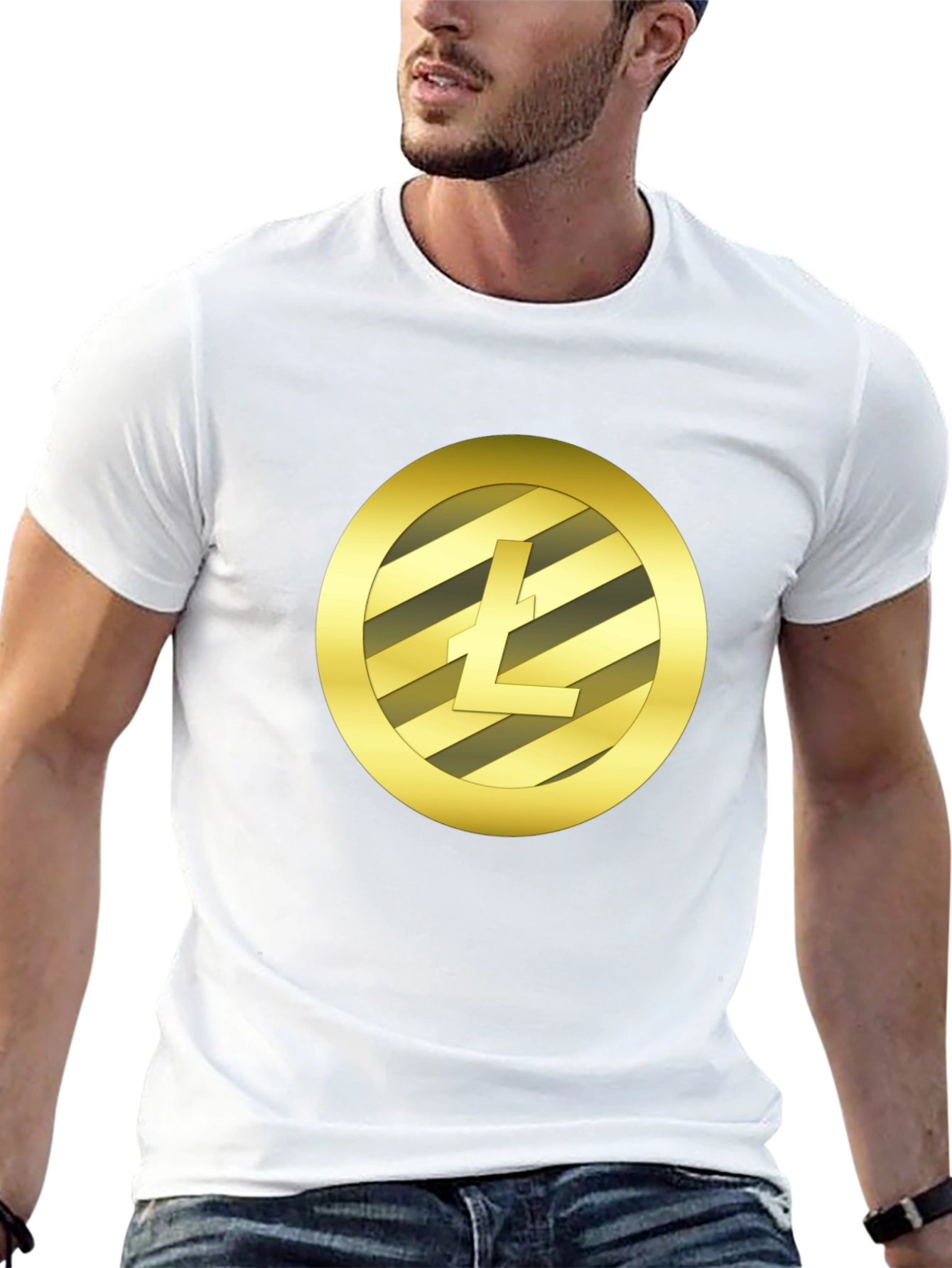 Litecoin Crypto Logo Black T-Shirt