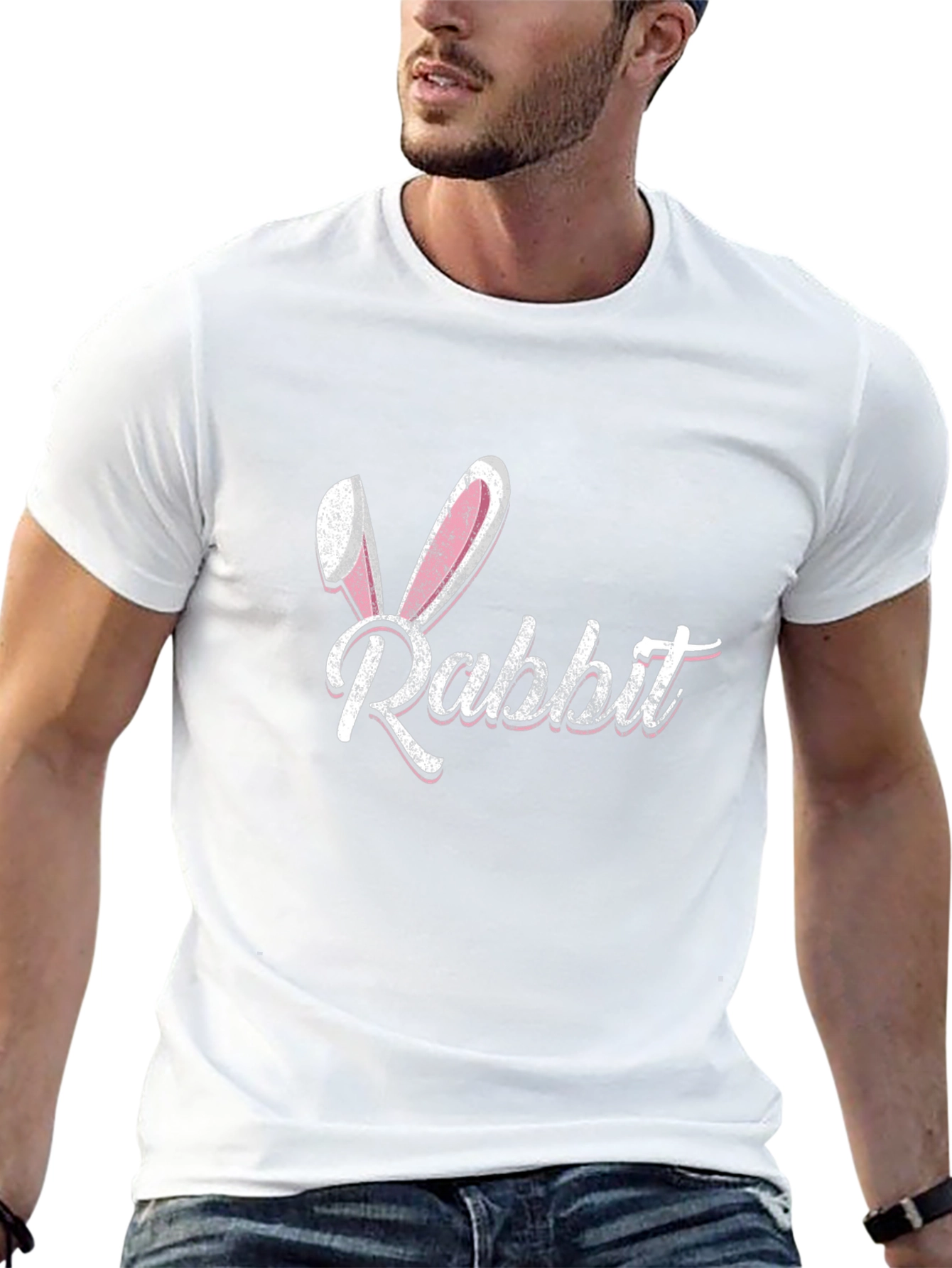 Rabbit T-Shirt with Bunny Ears Casual Wear