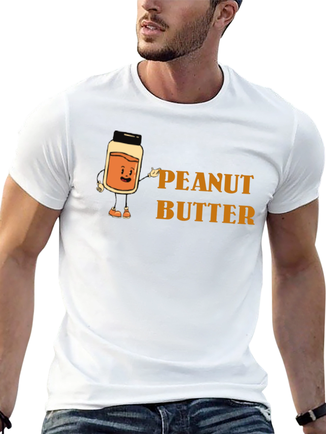 Peanut Butter Cartoon Graphic Tee - Black